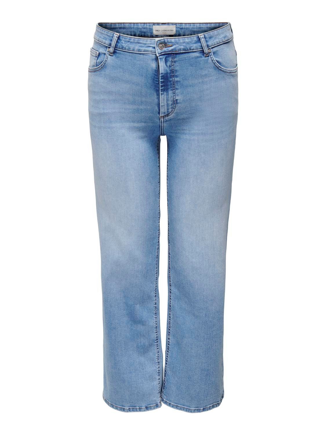 ONLY CARMAKOMA high waist straight jeans light blue denim