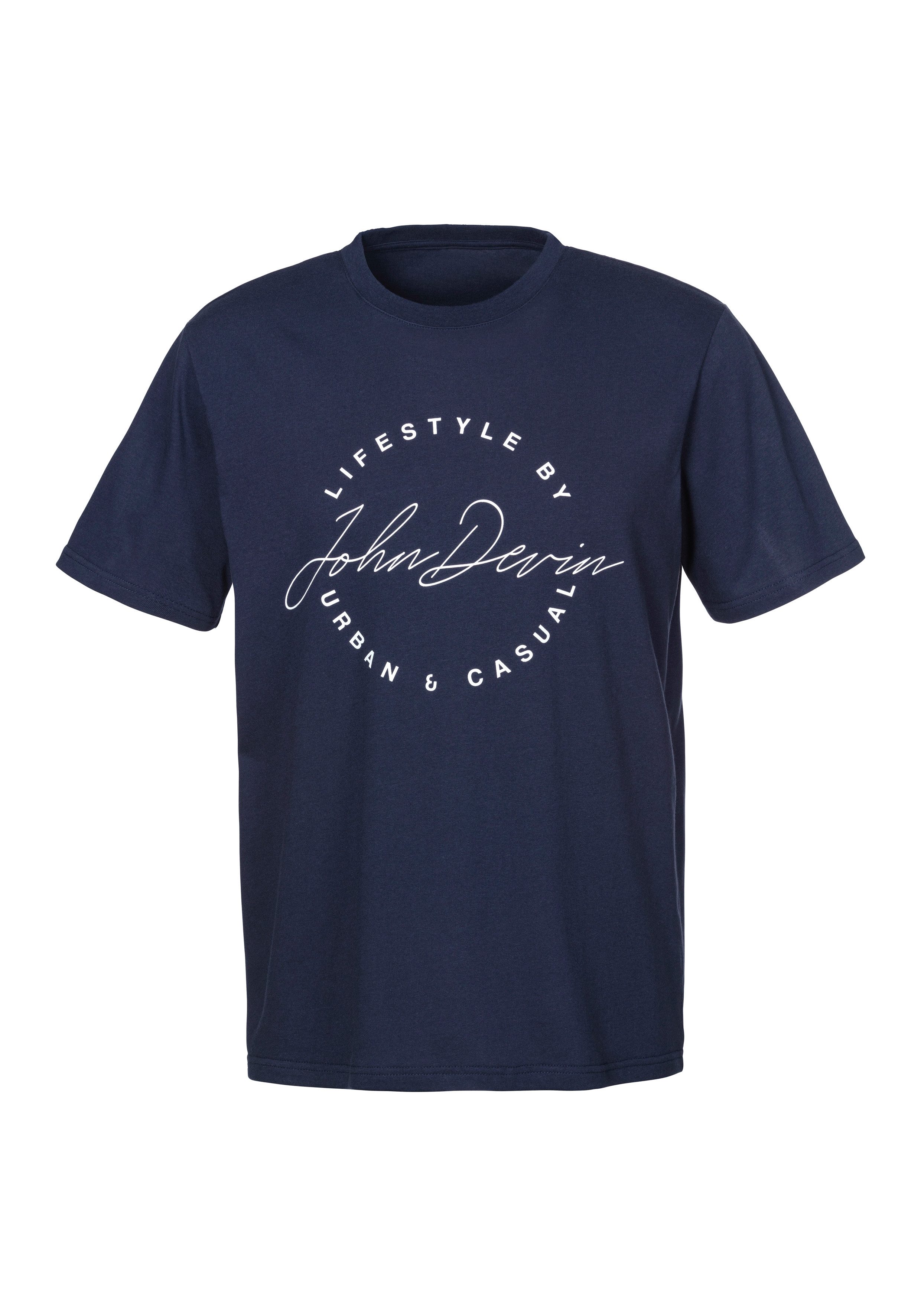 John Devin T-shirt Rondhalsshirt met print van 100% katoen