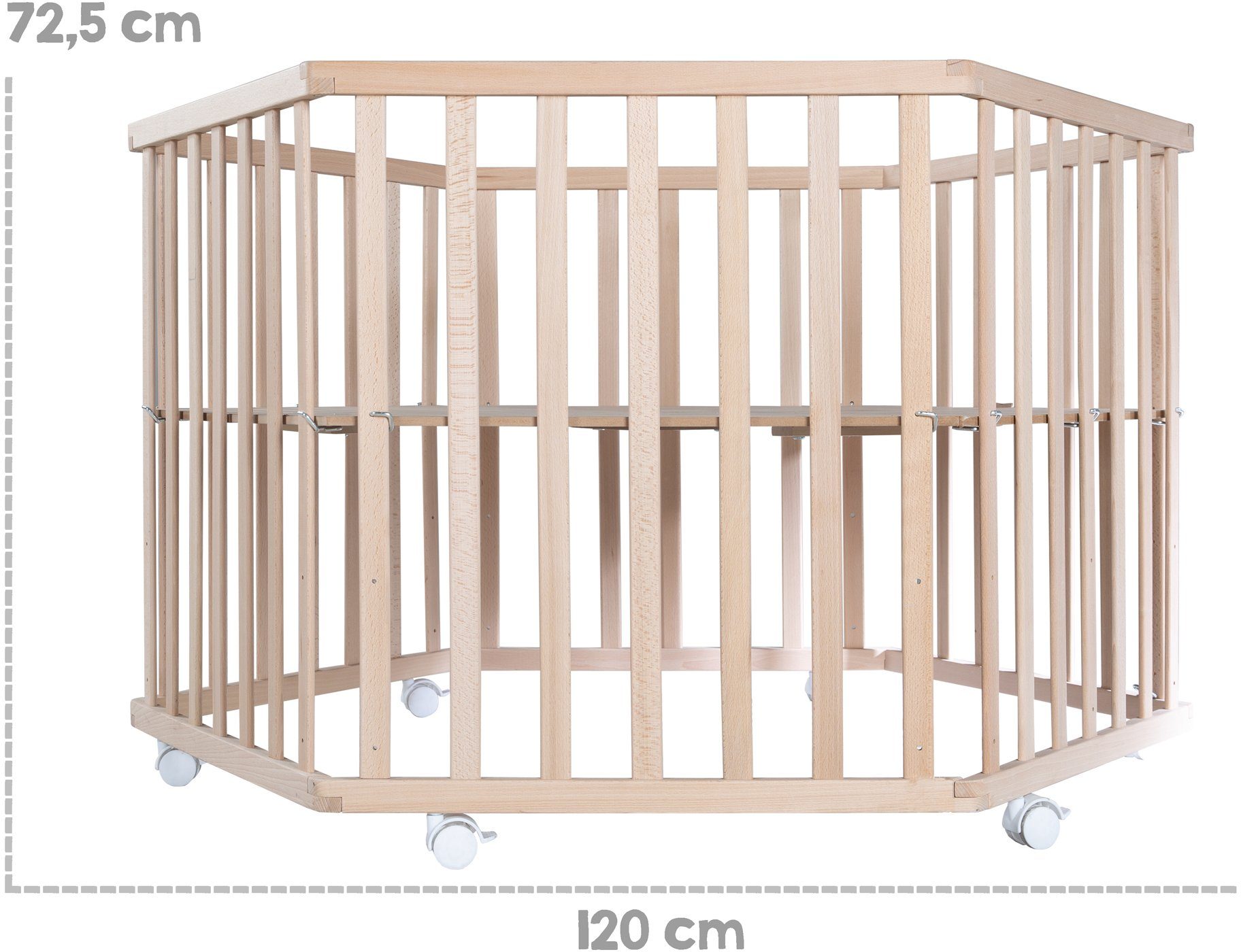 Roba® Box Stijl, beuken, 6-hoekig met beschermend inzetstuk en hoofdbeschermer