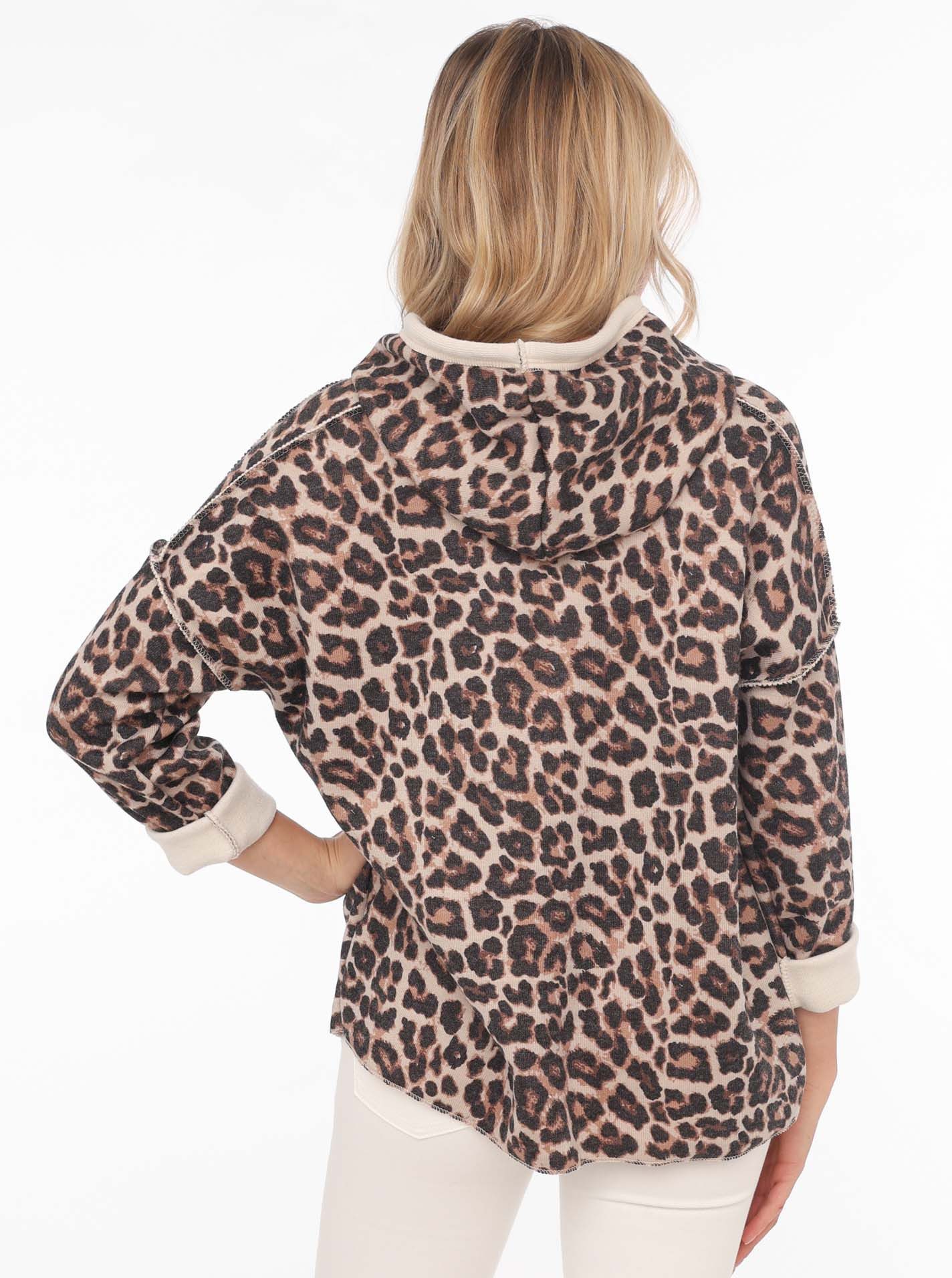 Zwillingsherz Hoodie Luipaard