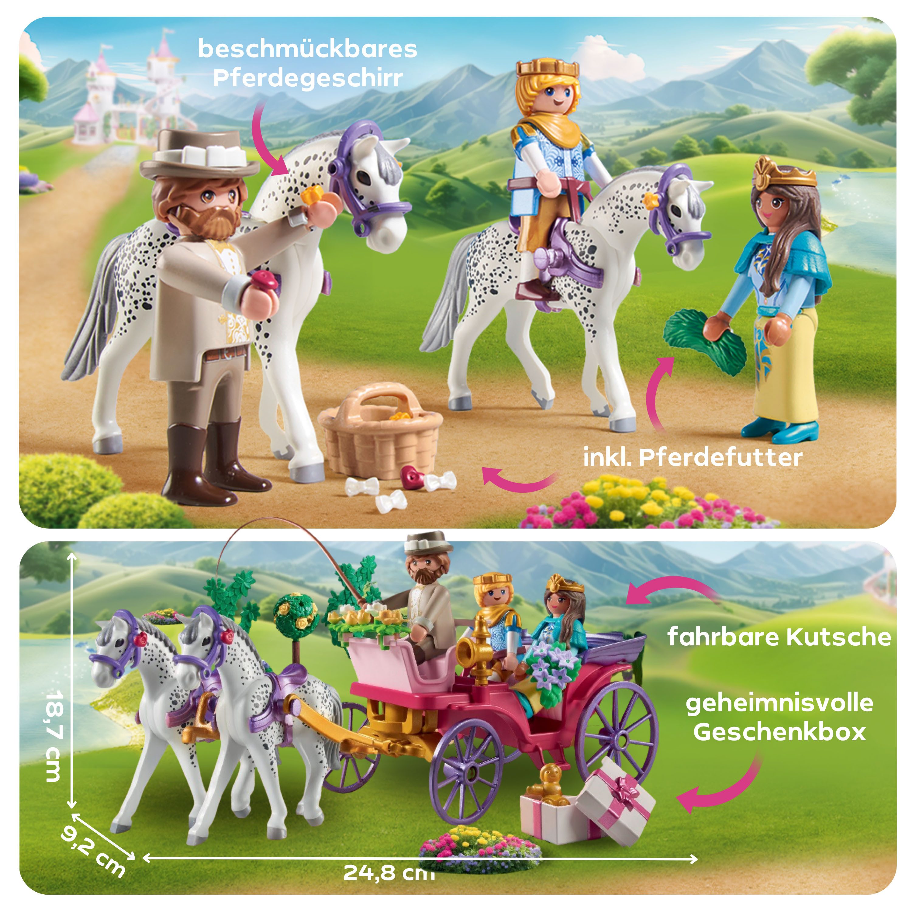 Playmobil® Constructie-speelset Kutschfahrt mit Prinzessin und Prinz (71846), Playmobil Princess Magic (97-delig)