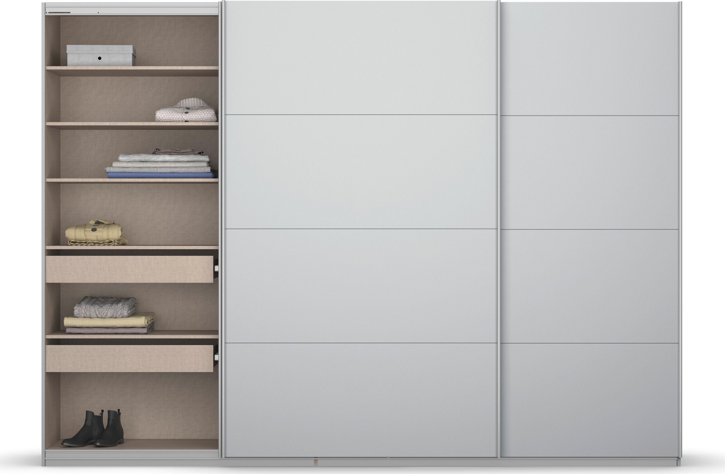 rauch Zweefdeurkast Kledingkast kast garderobe KOLUNA met decor-front inclusief 2 binnenladen en extra legplanken made in germany