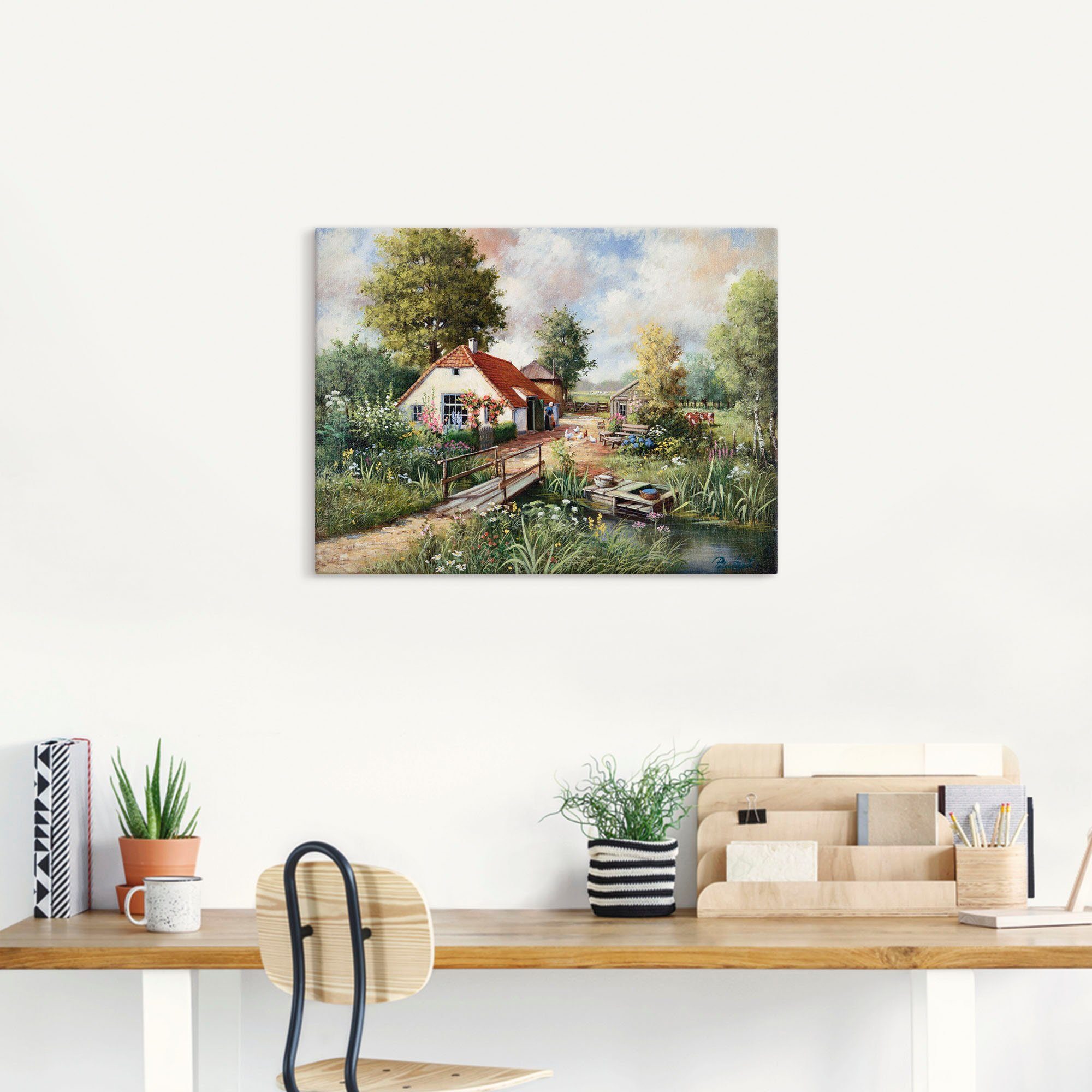 Artland Artprint Boerderij als artprint op linnen, poster in verschillende formaten maten