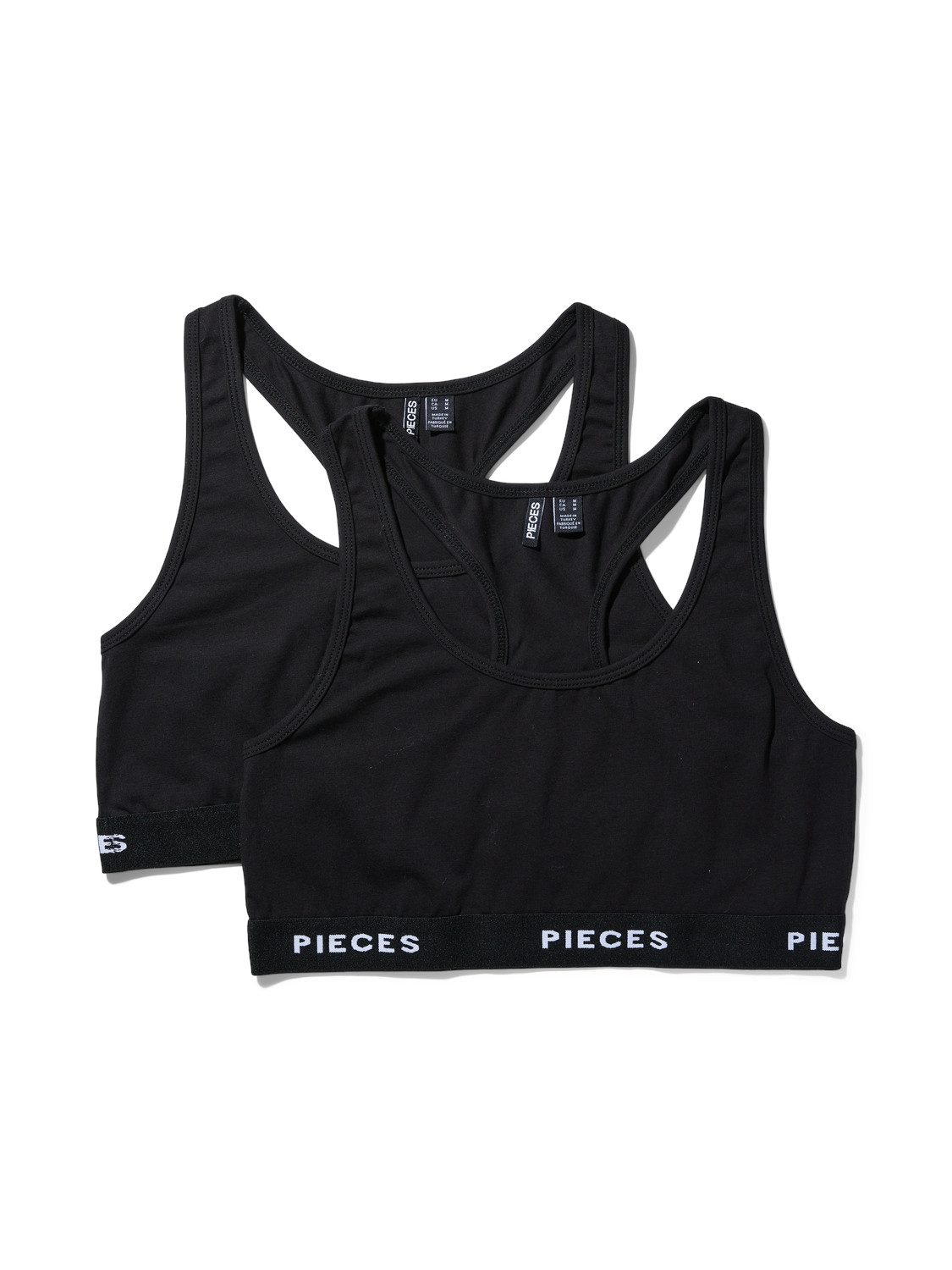 pieces Bustier PCLOGO LADY TOP 2 PACK NOOS BC (set, 2-delig) dames bustiertops maat L zwart
