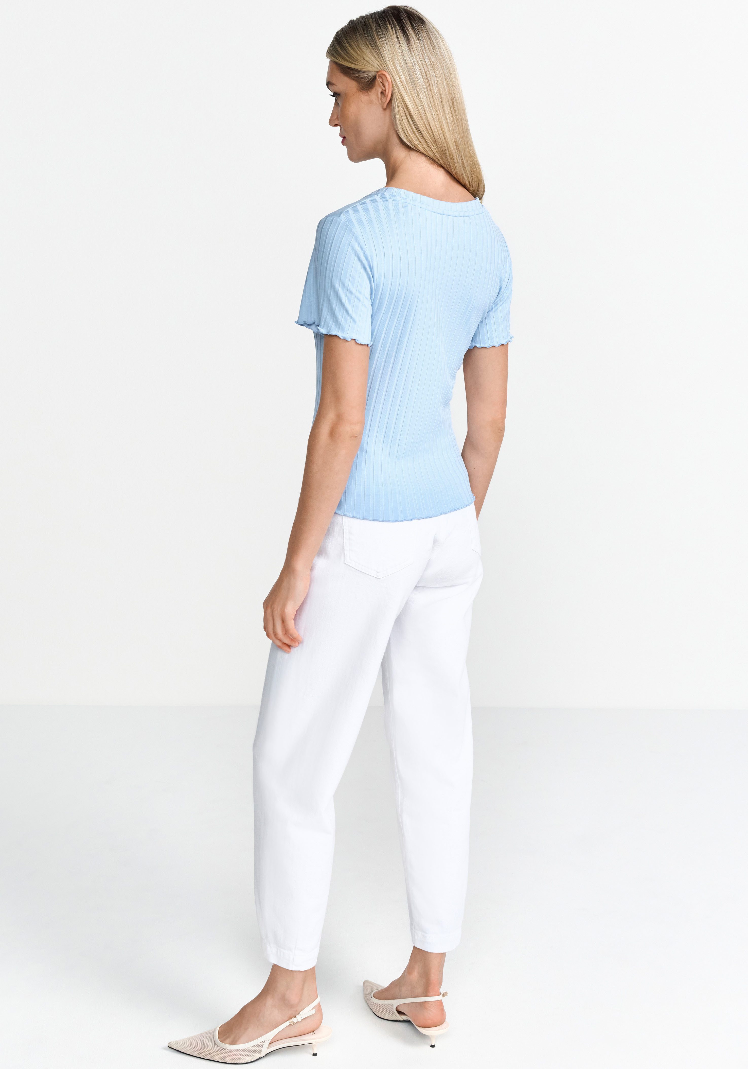 Rich & Royal Shirt met korte mouwen Met golvende zoom aan romp en mouwen