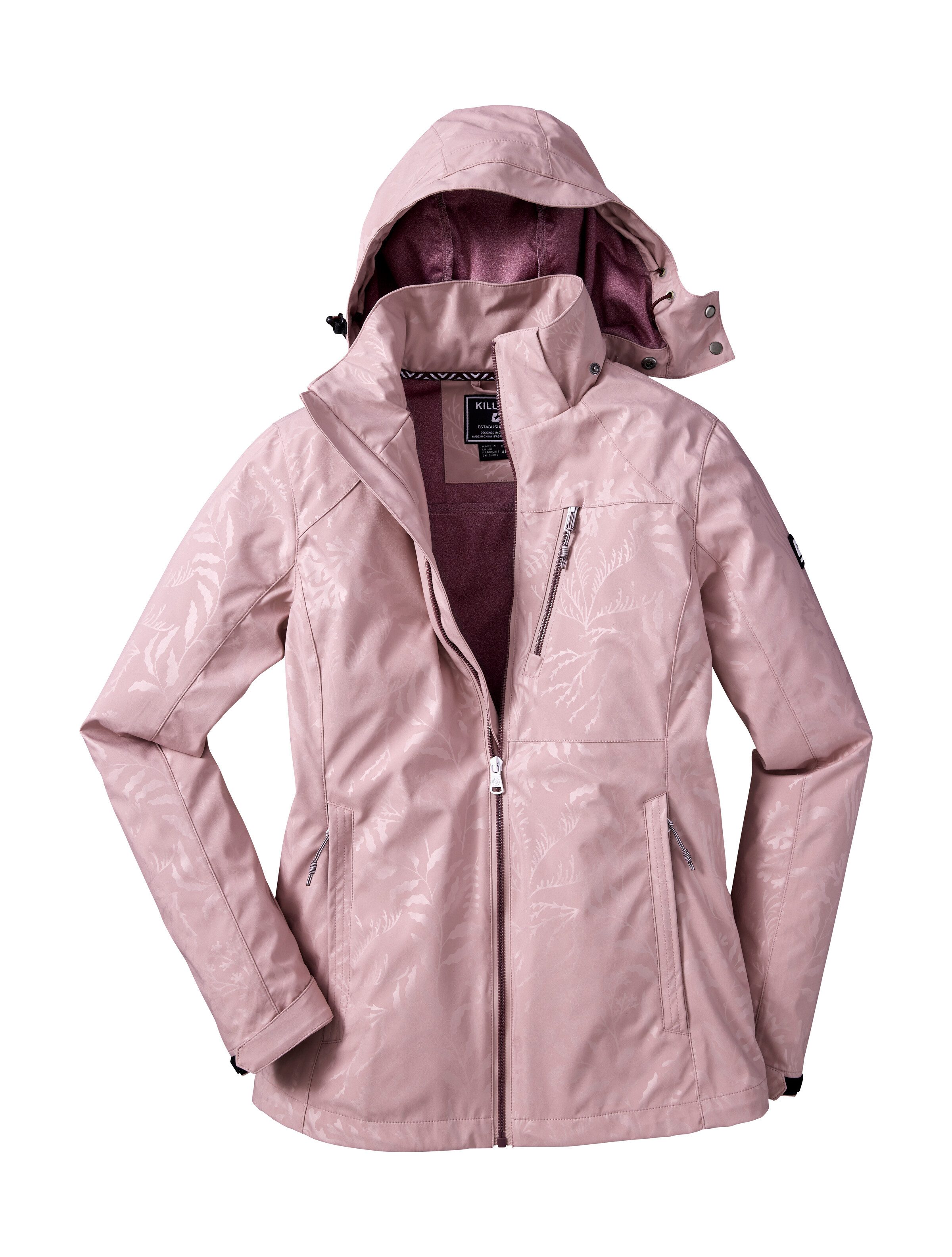 Killtec Softshell-jack KOS 122 WMN SFTSHLL JCKT FLORAL Softshelljas: wind- en waterdicht, ademend, capuchon afritsbaar