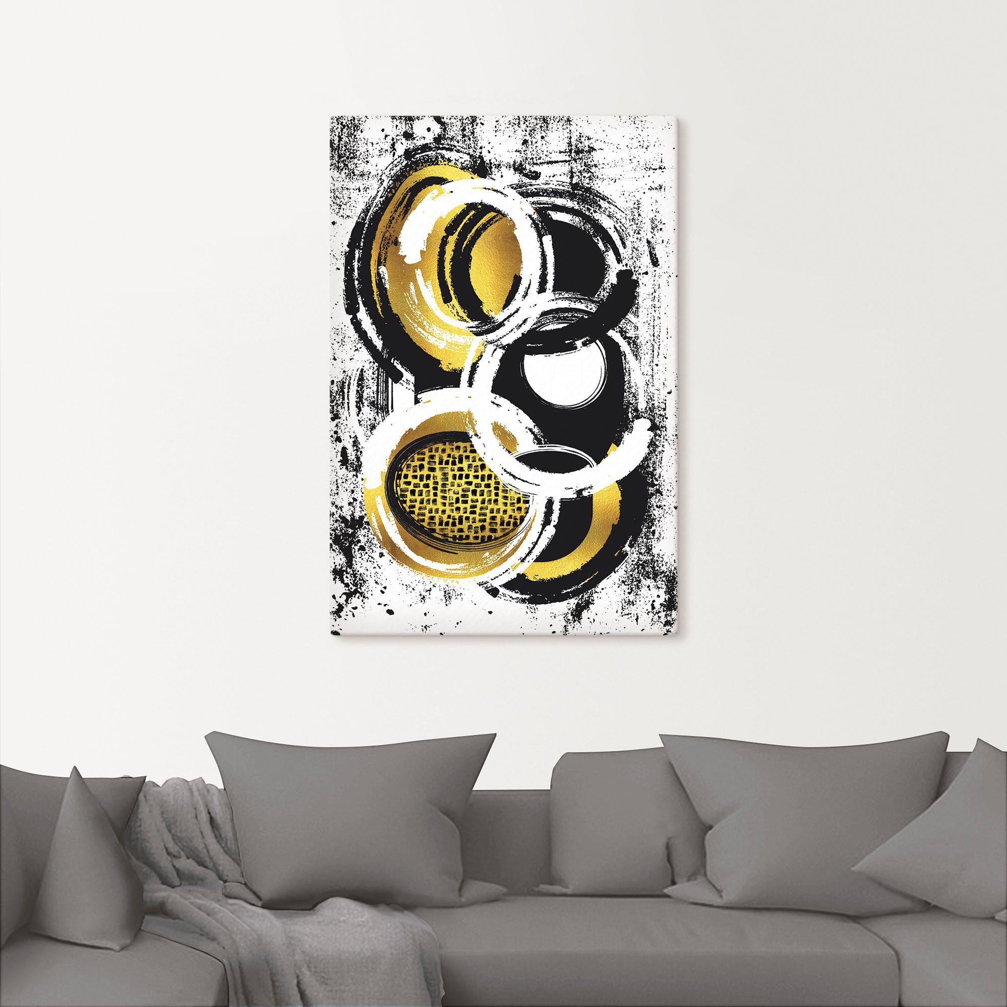 Artland Artprint Abstracte schilderkunst Nr. 2 goudkleur als artprint op linnen, poster, muursticker in verschillende maten