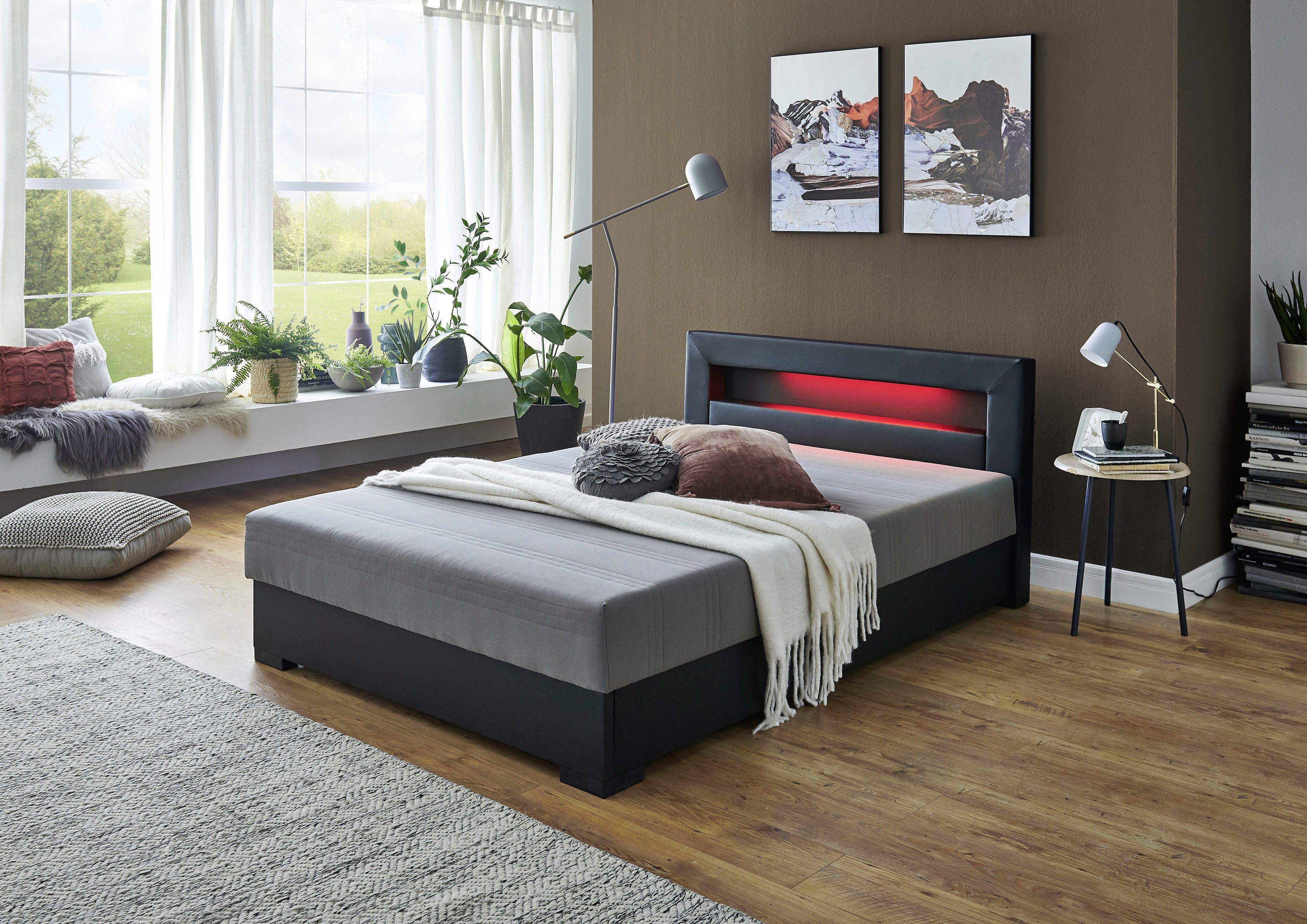Relita Gestoffeerd bed MINA Bekleed bed 140x200 cm, naar keuze in wit, zwart of grijs