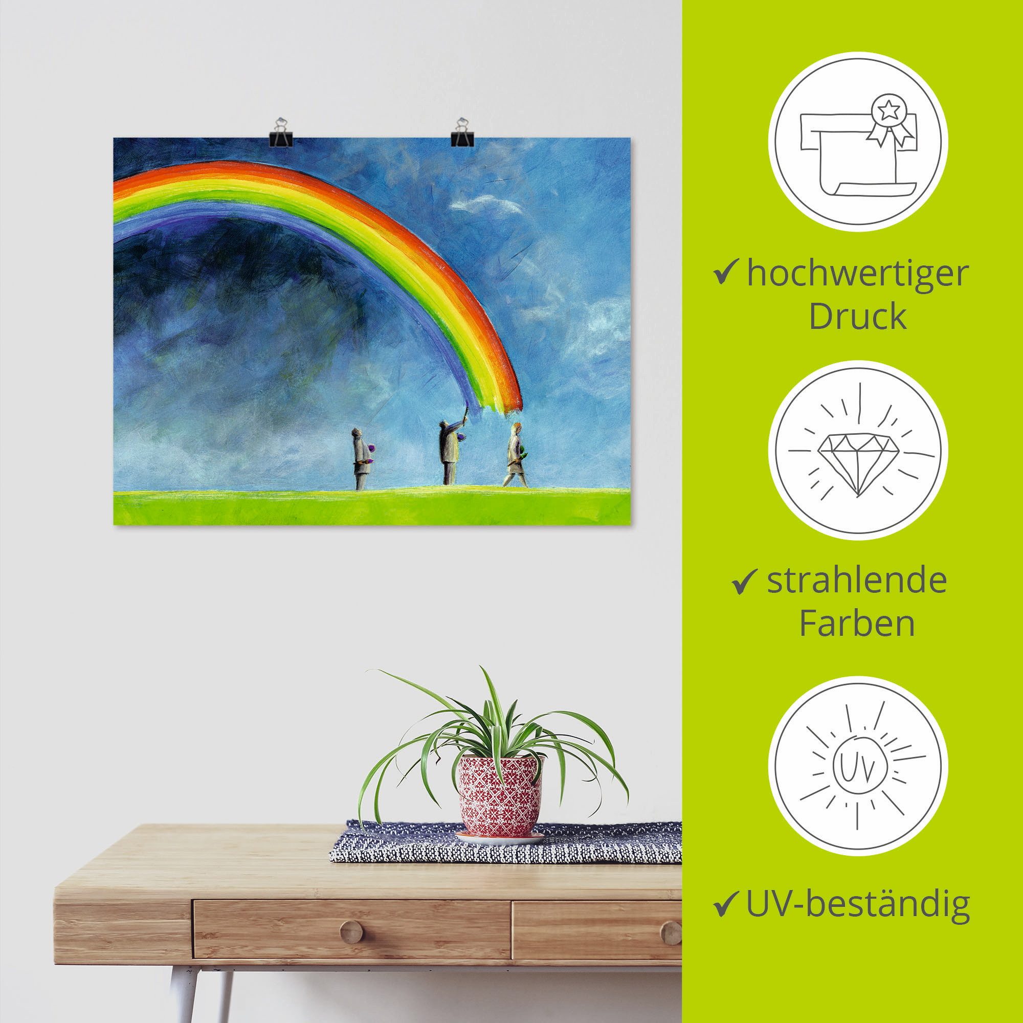 Artland Poster Regenboog schilderen als artprint op linnen, muursticker of poster in verschillende maten