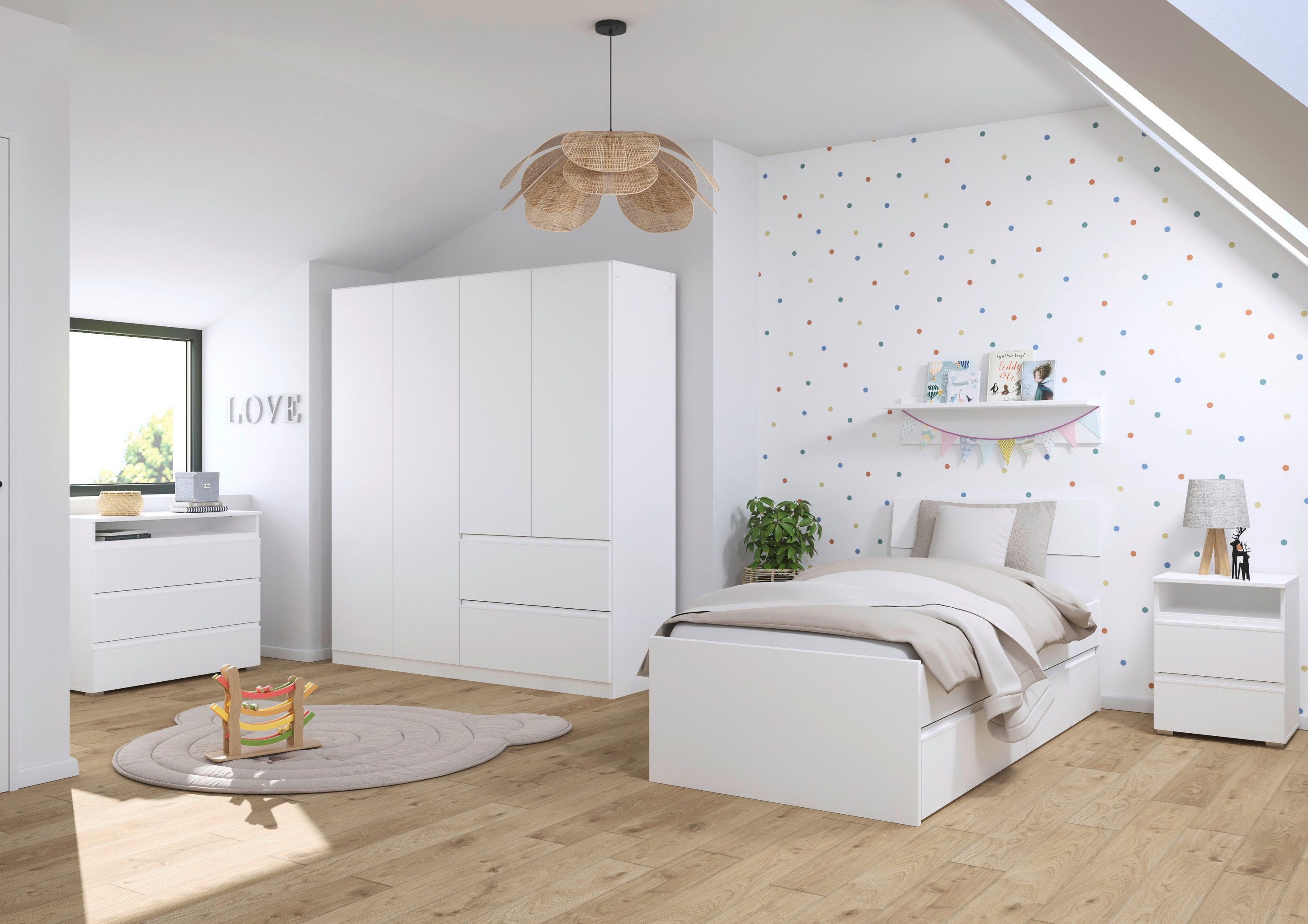 rauch Draaideurkast Kledingkast Kast Garderobe Slaapkamerkast JOEL met twee lades, met push-to-open functie made in germany