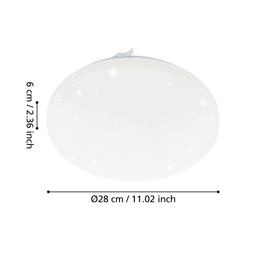 EGLO Led-plafondlamp FRANIA-S plafondlamp, wit, kristalleffect, lage opbouwhoogte, 1x10W (1 stuk)
