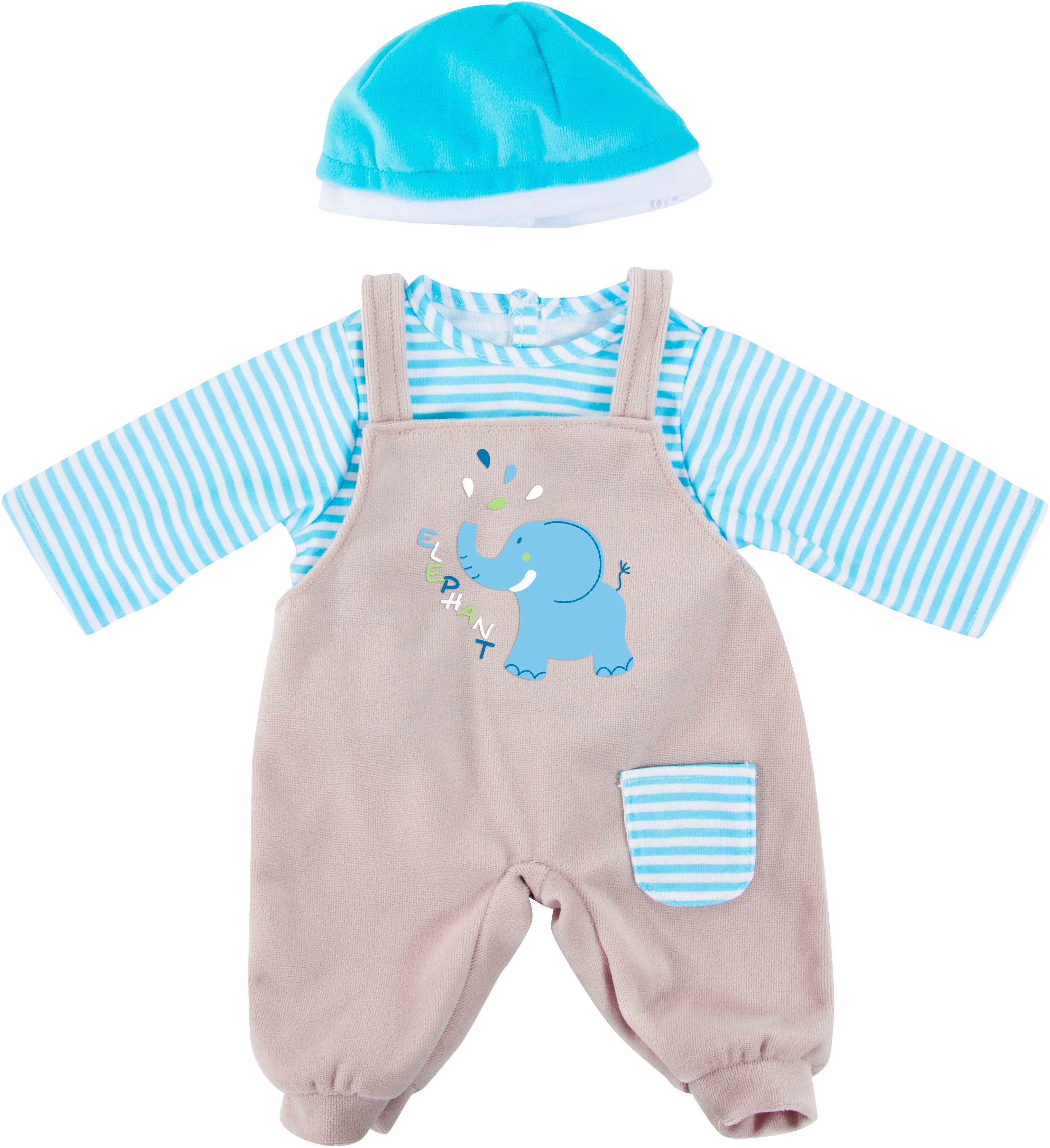 Bayer Poppenkleding Salopette olifant 46 (set, 3-delig)