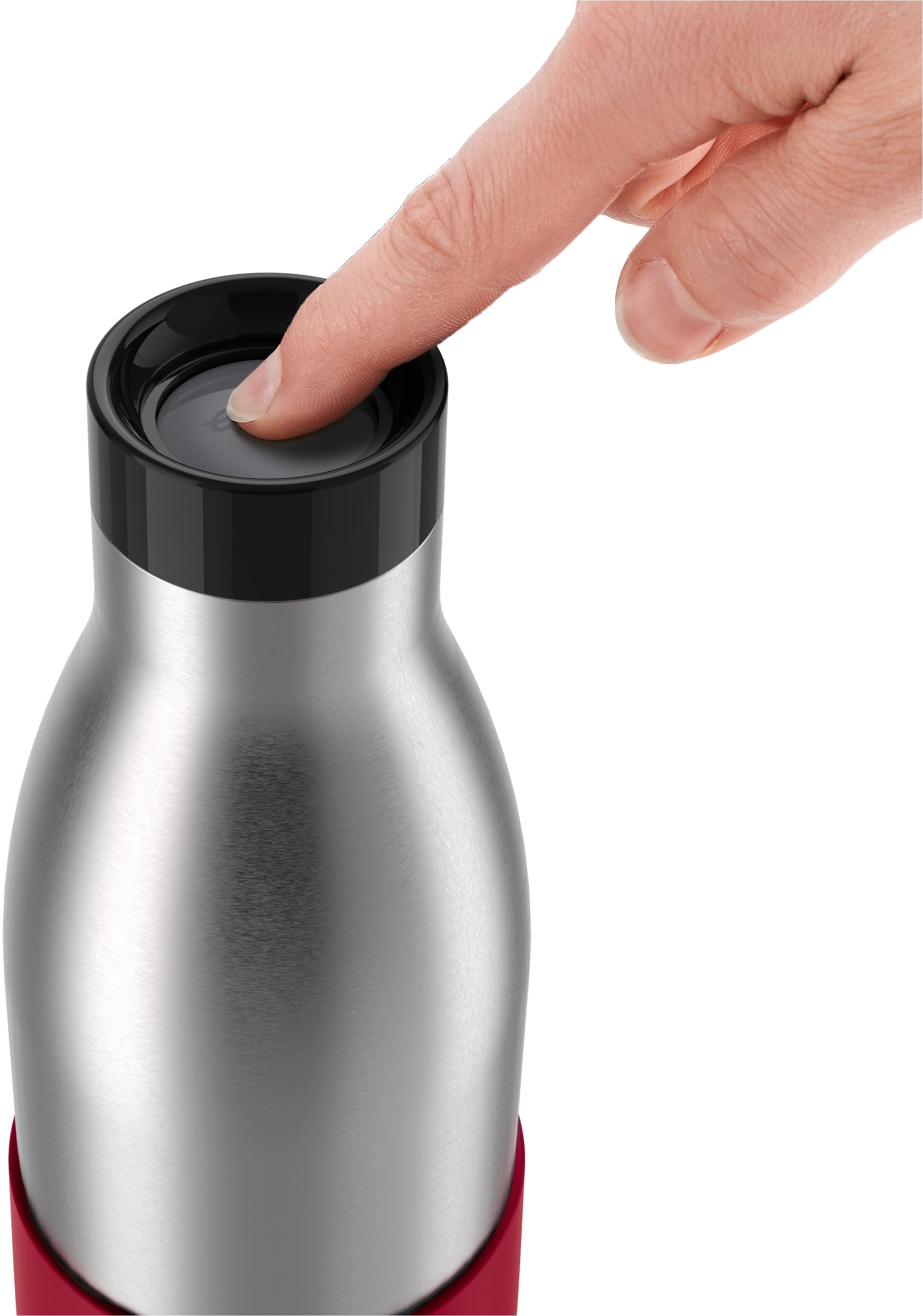 Emsa Thermosfles Bludrop Sleeve 0,7 liter, siliconen manchet, 360° drinkopening, 24 uur koud, 12 uur warm (1-delig)