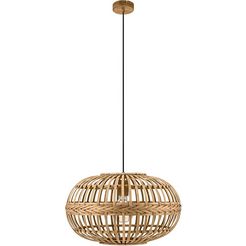 eglo hanglamp amsfield bruin - oe38 x h110 cm - excl. 1x e27 (elk max. 60 w) - plafondlamp van hout - hanglamp - hanglamp - eettafellamp - lamp voor de woonkamer - slaapkamerlamp - woonkamer - slaapkamer - houten lamp bruin