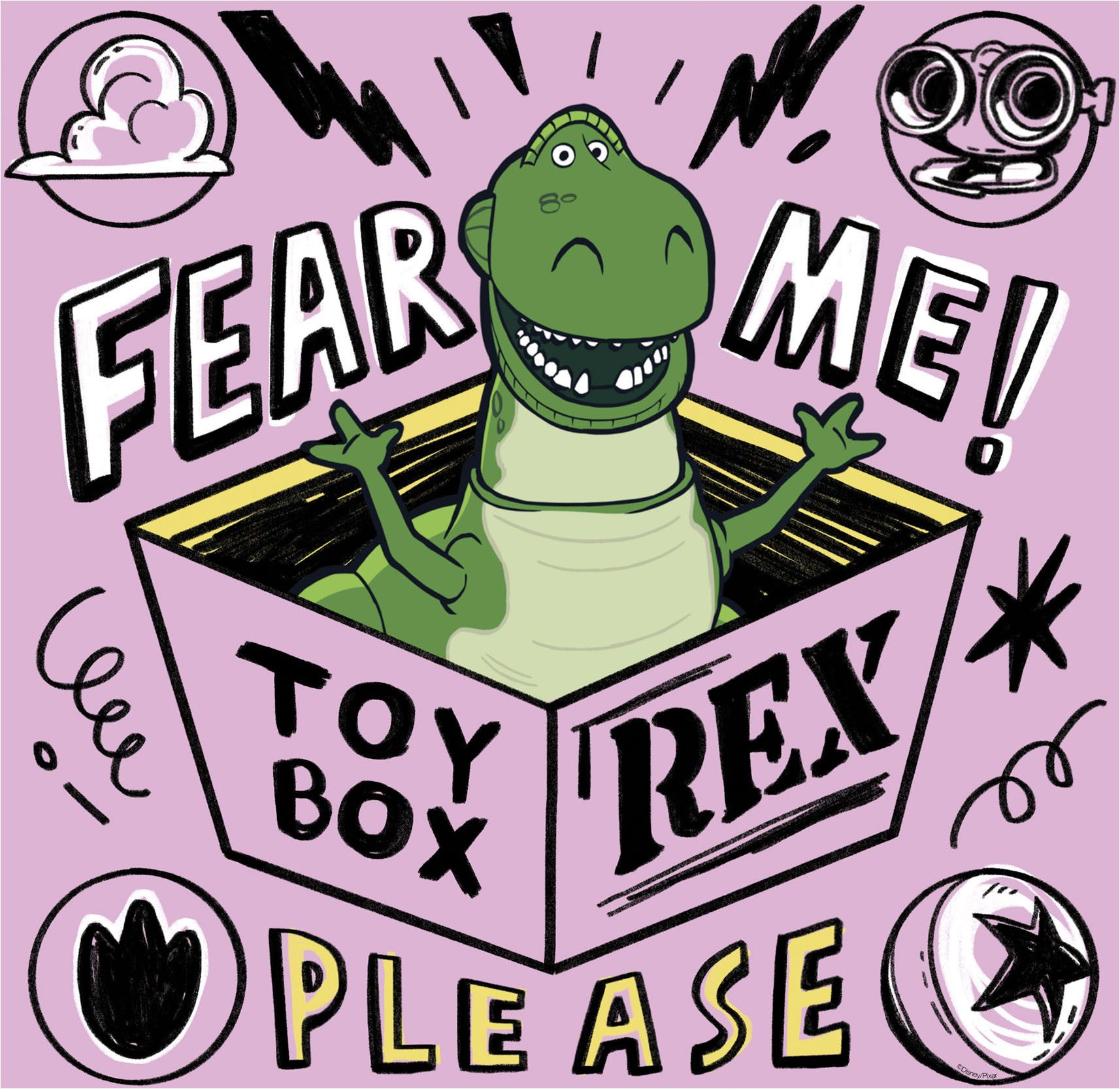 Komar Artprint op linnen Disney and Pixar Toy Story Fear Me Please 40 x 50 cm (breedte x hoogte) - kinderkamer, decoratie (1 stuk)