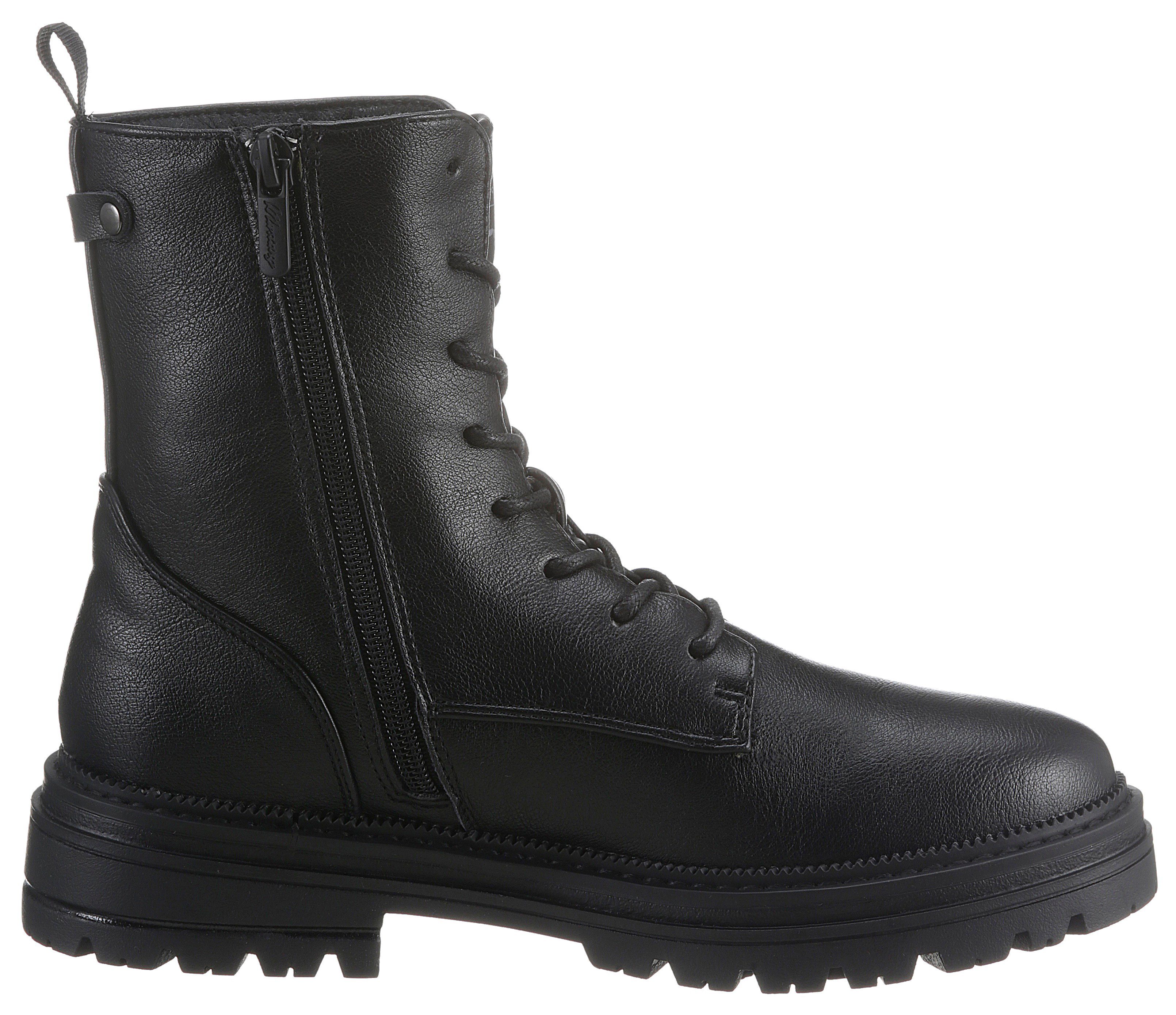 Mustang Shoes Winterlaarzen veterschoenen, winter enkellaars, nagels en decoratieve band aan de hiel