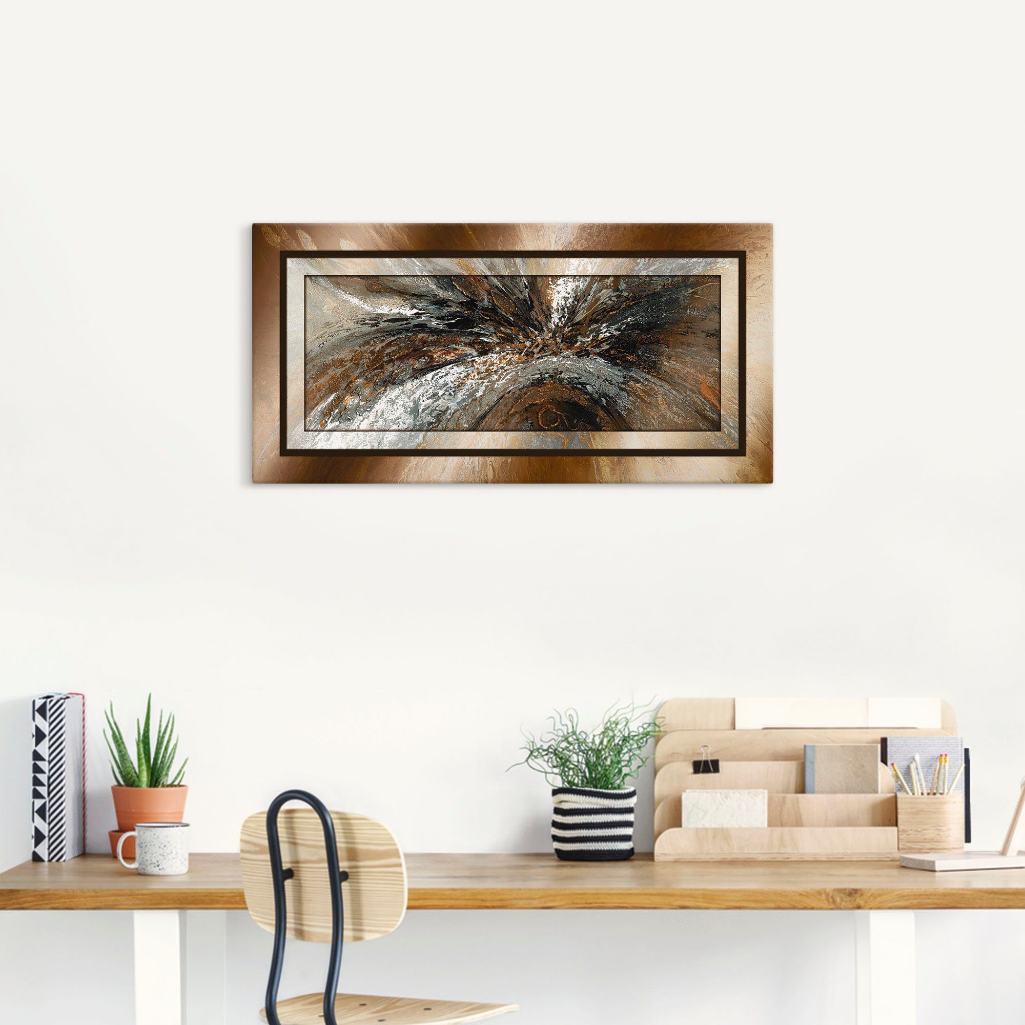 Artland Artprint Goudkleur abstract 1 als artprint van aluminium, artprint voor buiten, artprint op linnen, poster in verschillende maten. maten