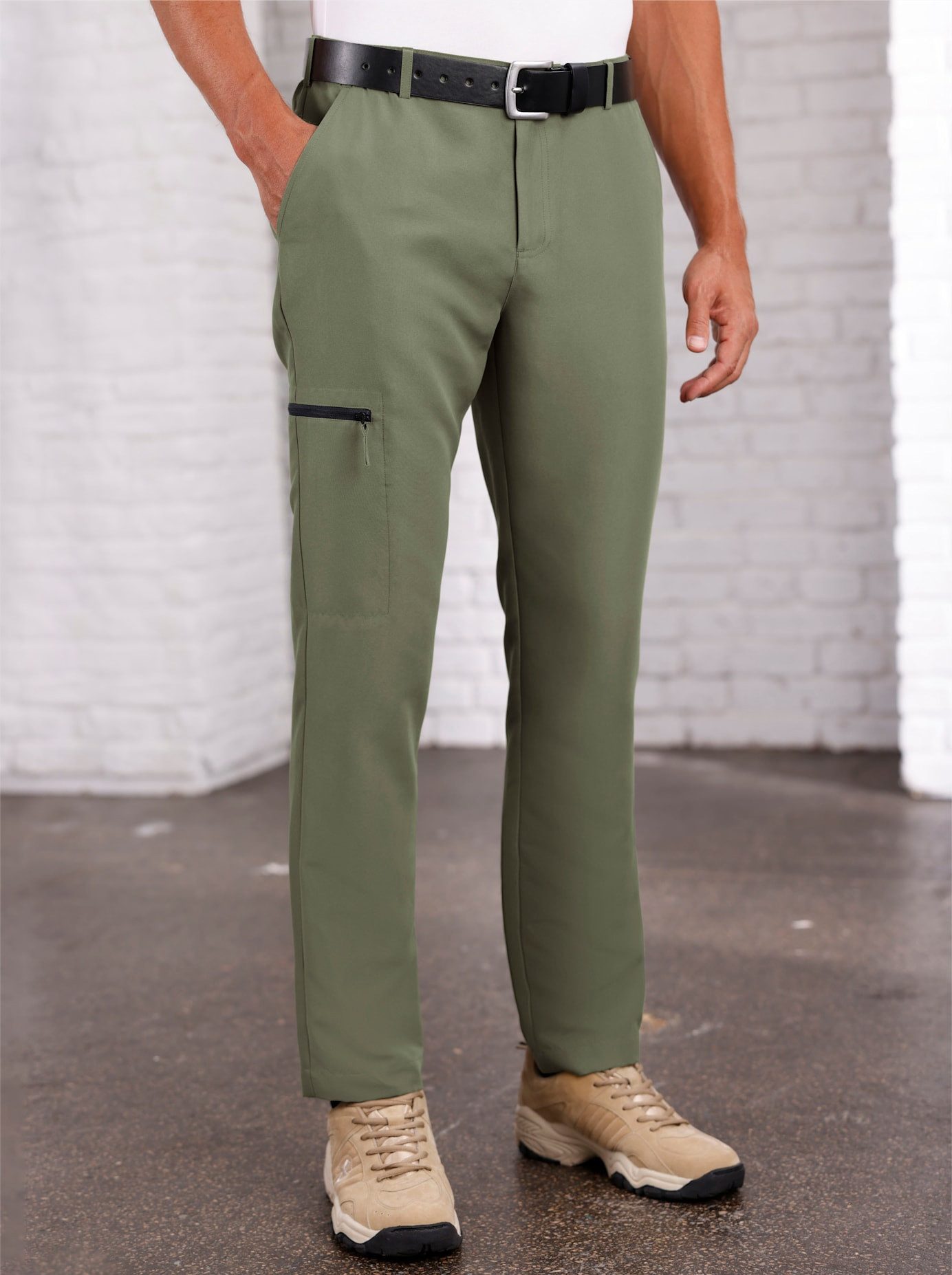 Classic Geweven broek heren chino's maat 48 groen