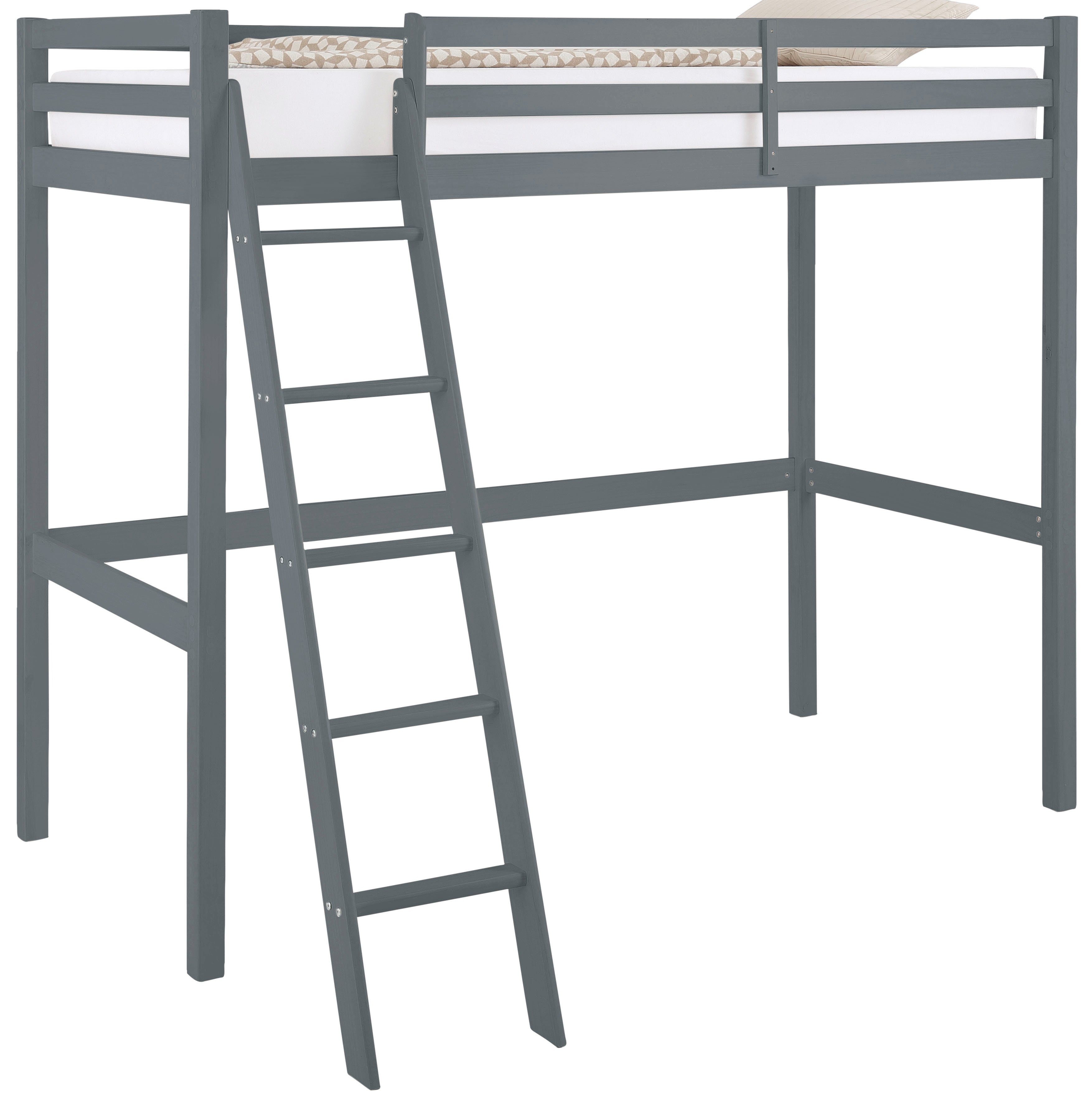Lüttenhütt Kinderledikant Alpi Grenenhout, inclusief ladder en lattenbodem, ligoppervlak 90x200 cm