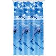 kleine wolke douchegordijn dolfijn hoogte 200 cm, inclusief bevestigingsringen blauw