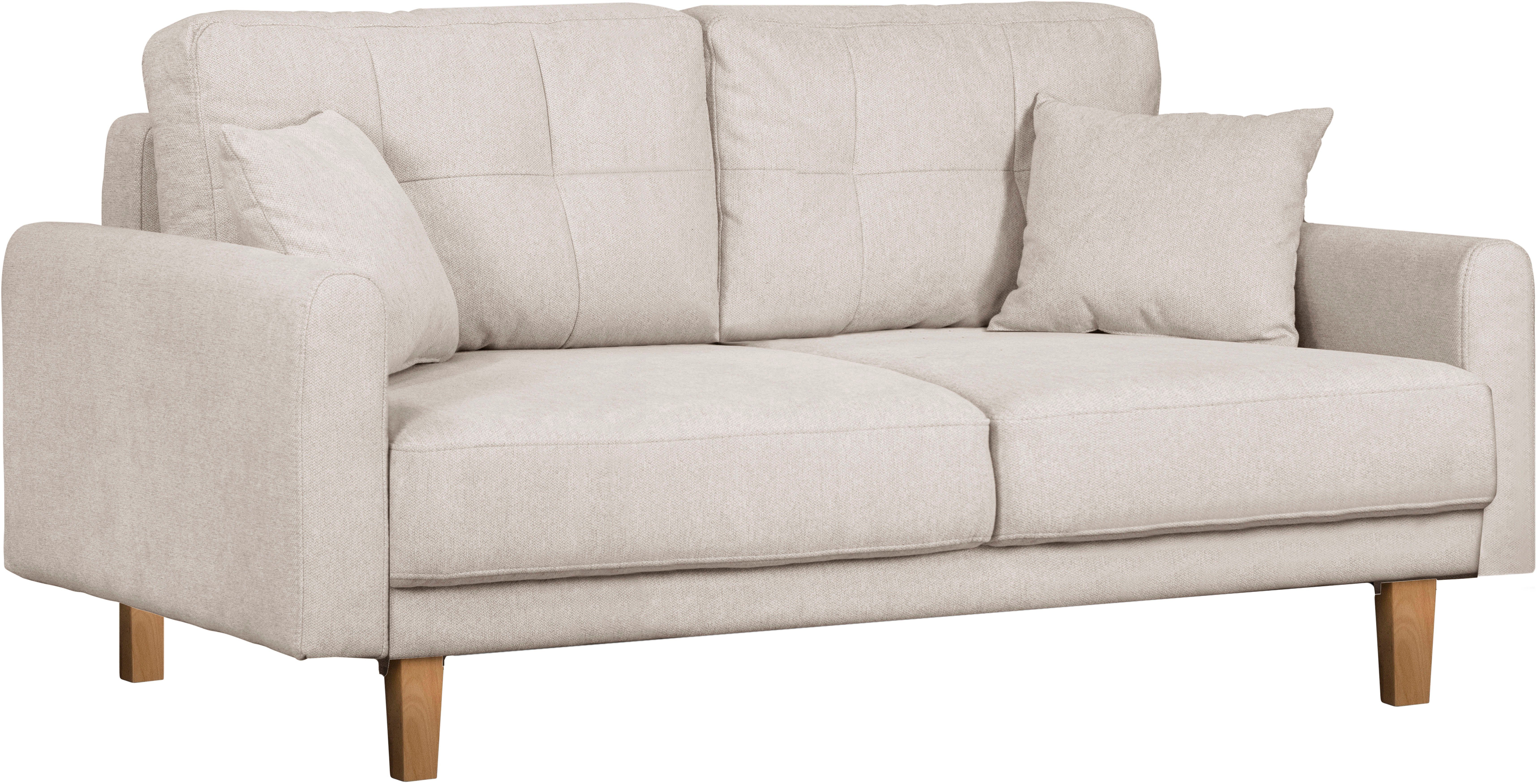 Home affaire 2-zitsbank TRIPLO met golfsysteem, afmetingen B/D/H: 165/100/89 cm Bank met stiksel in het ruggebied, incl. rugkussen en sierkussen
