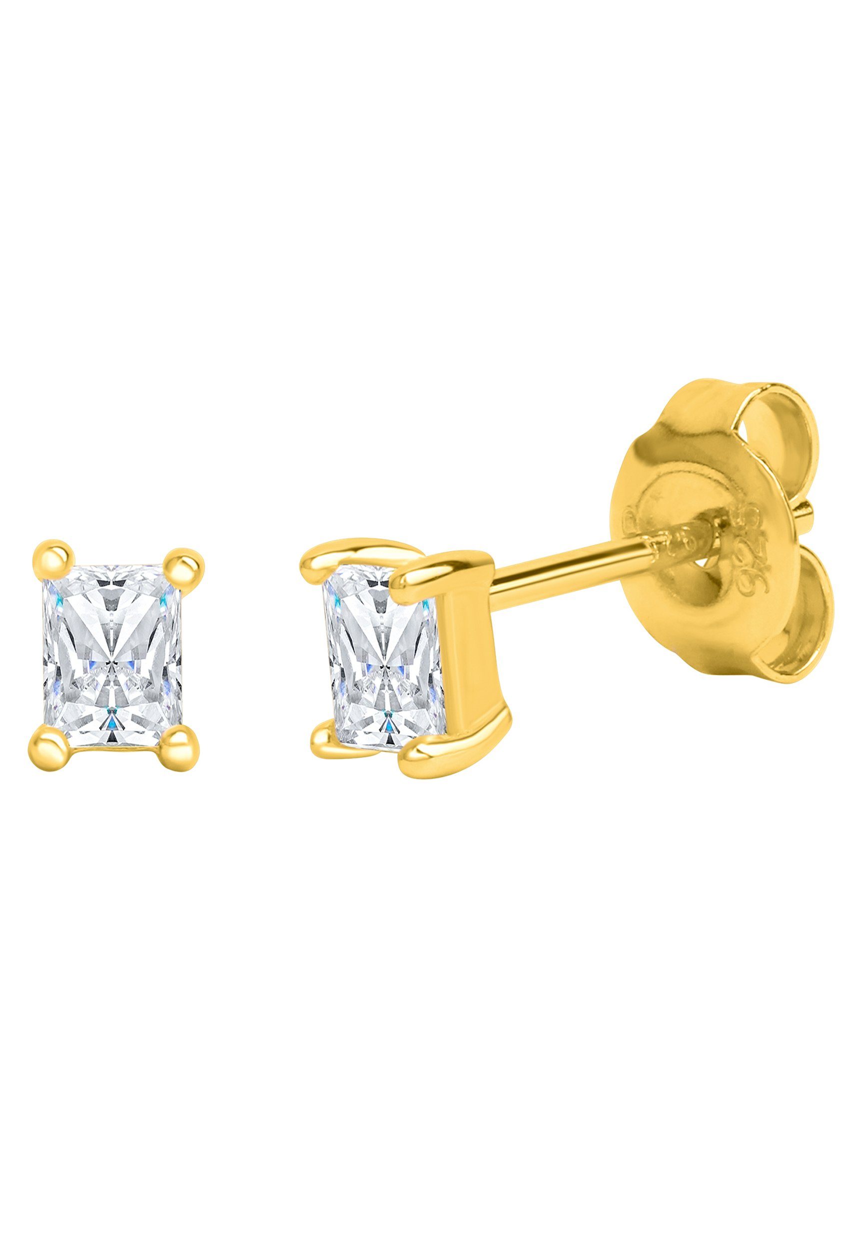 Firetti Oorstekers Sieraad cadeau zilver 925 oorbellen vierkant dames oorbellen goud