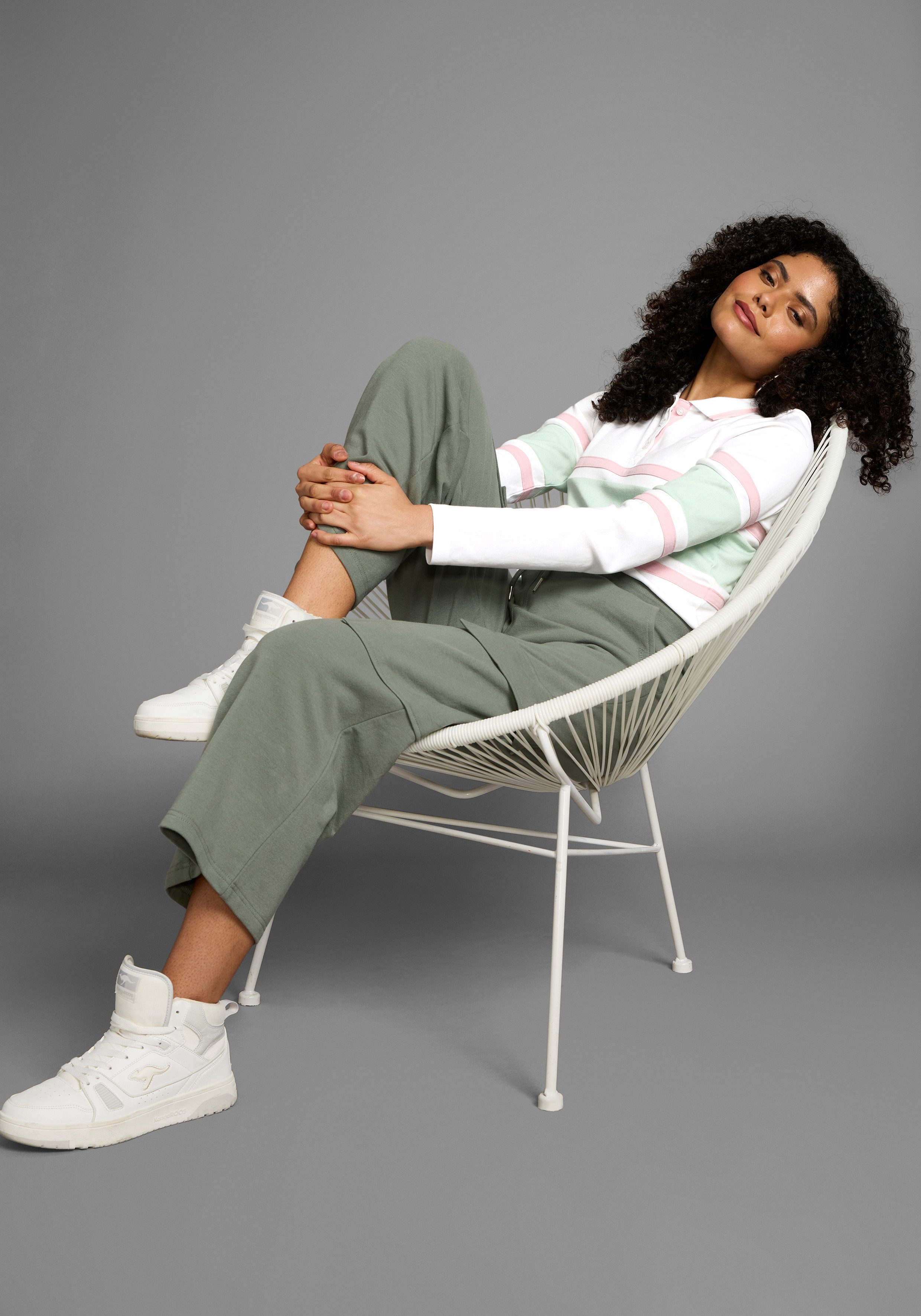 KangaROOS Poloshirt lange mouwen en strepen