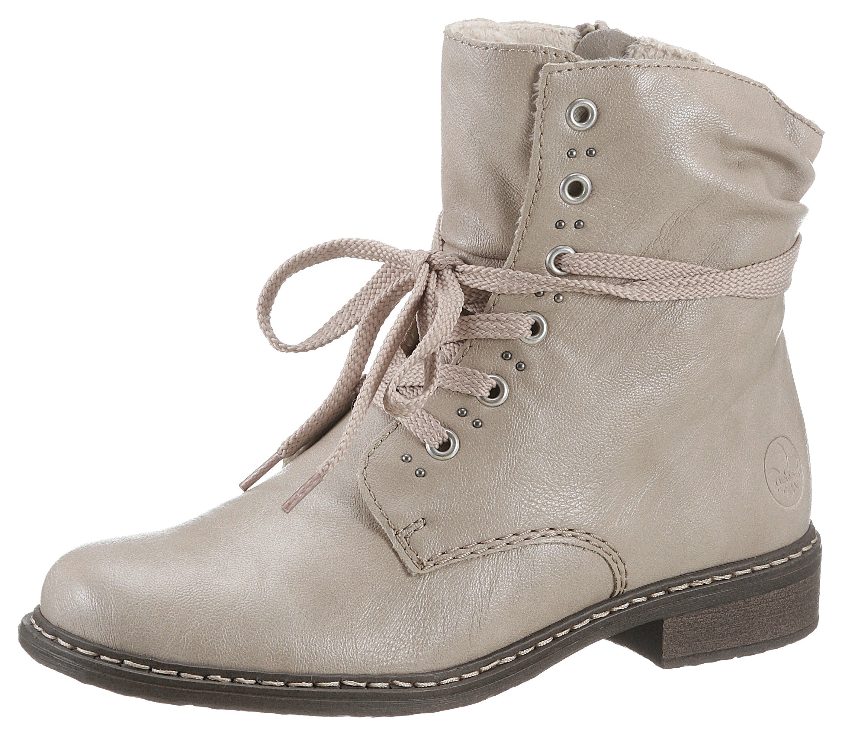 Rieker Hoge veterschoenen , winterboots, blokhak, enkellaarsjes met subtiele studs