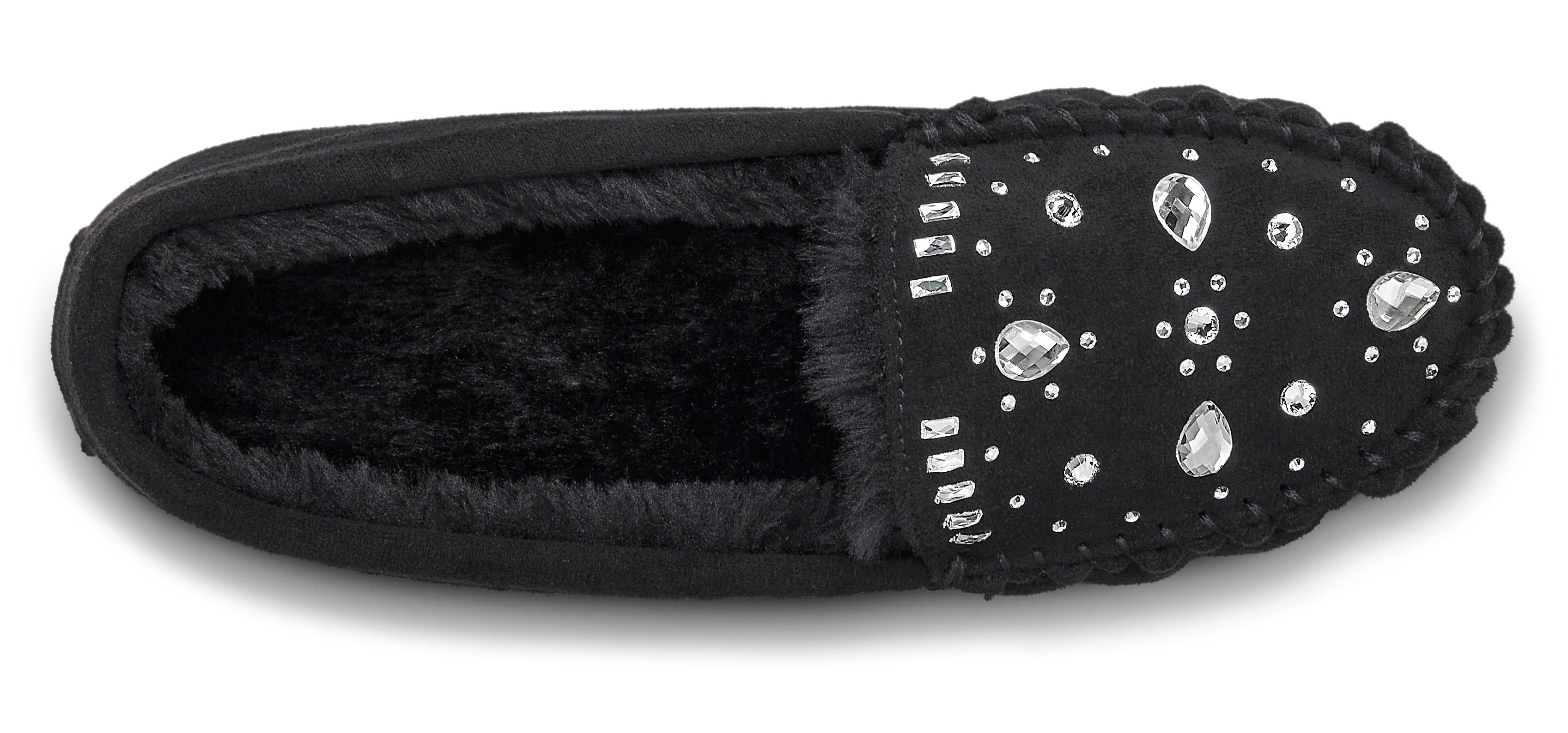 Vivance Pantoffels Pantolette, pantoffel, ballerina met siersteentjes VEGAN