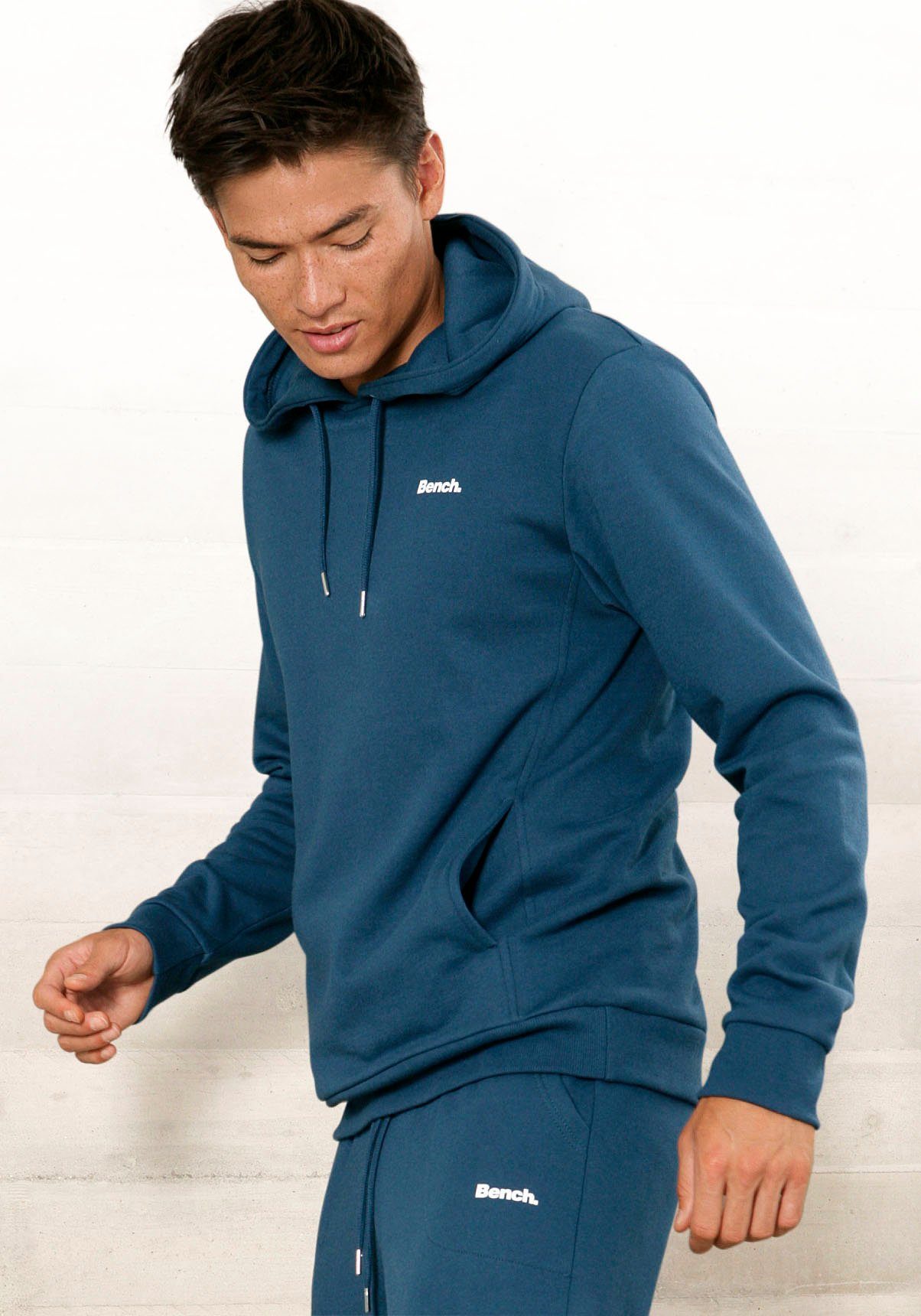 Bench. Loungewear Hoodie Sweatshirt met capuchon en zijzakken, katoenmix
