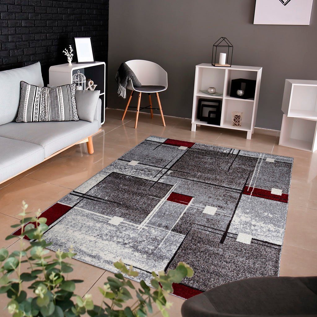 my home Vloerkleed Deblin zachte pool, kortpolig, ruitontwerp, modern, geometrisch patroon