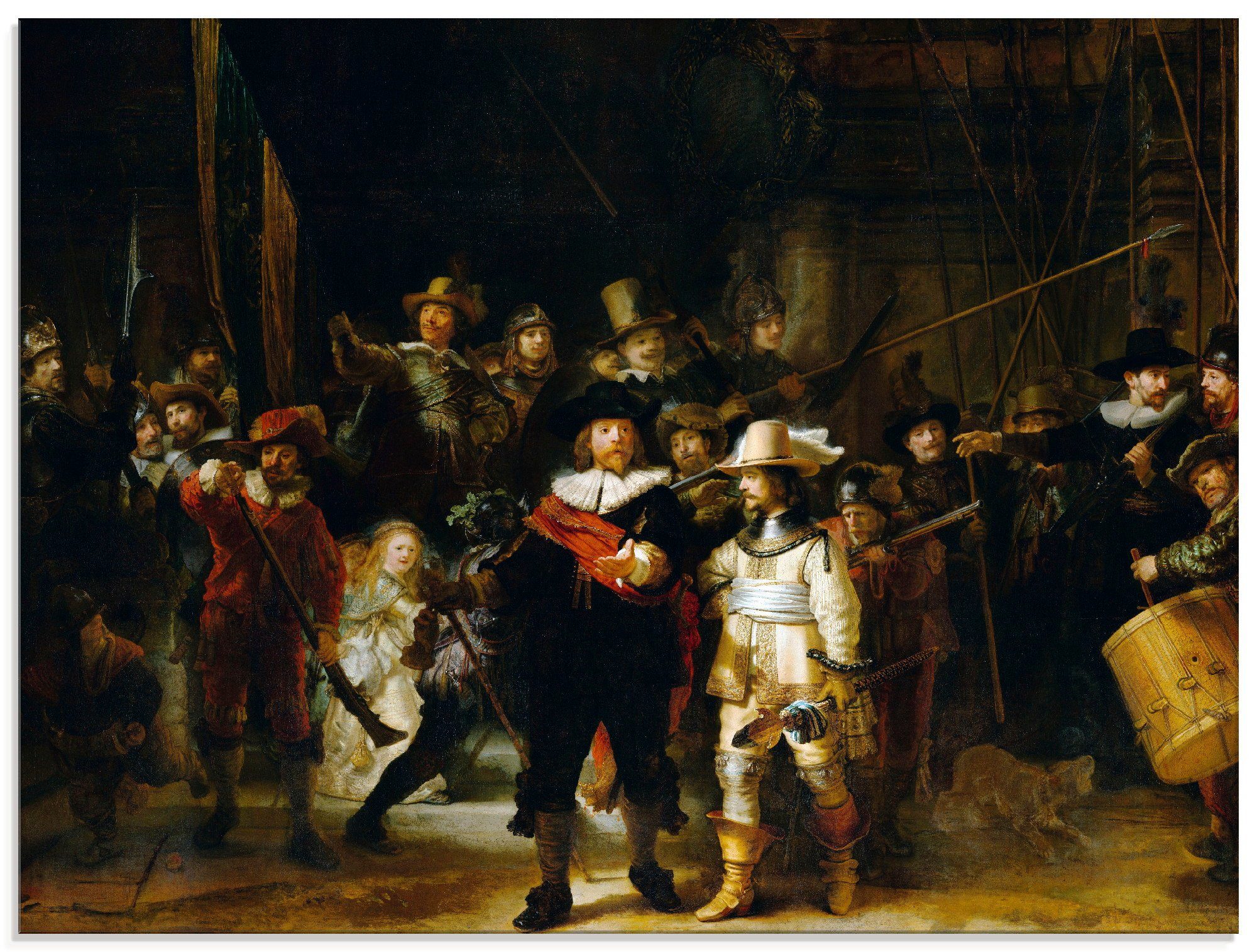 Artland Print op glas De nachtwacht. 1642 in verschillende maten