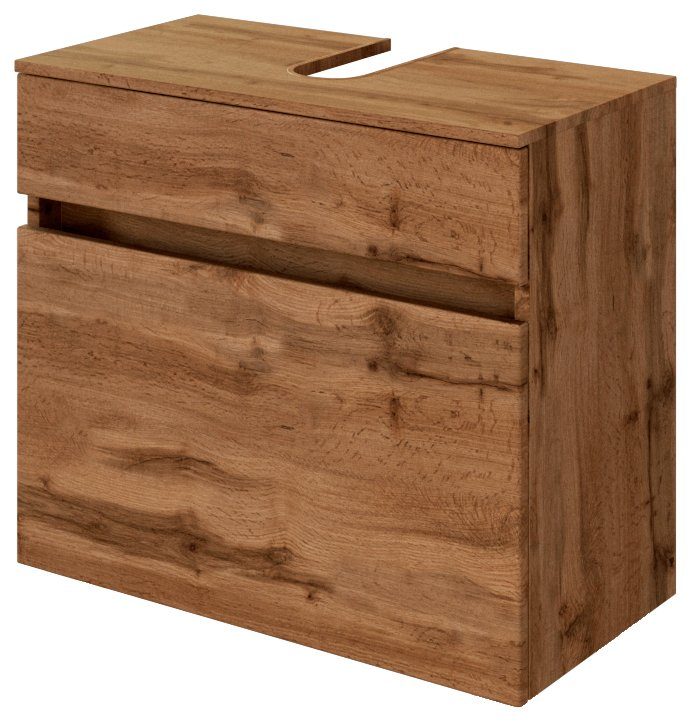 welltime Wastafelonderkast Baabe Badkamermeubel breedte 60 cm, hangende montage onderkasten bruin