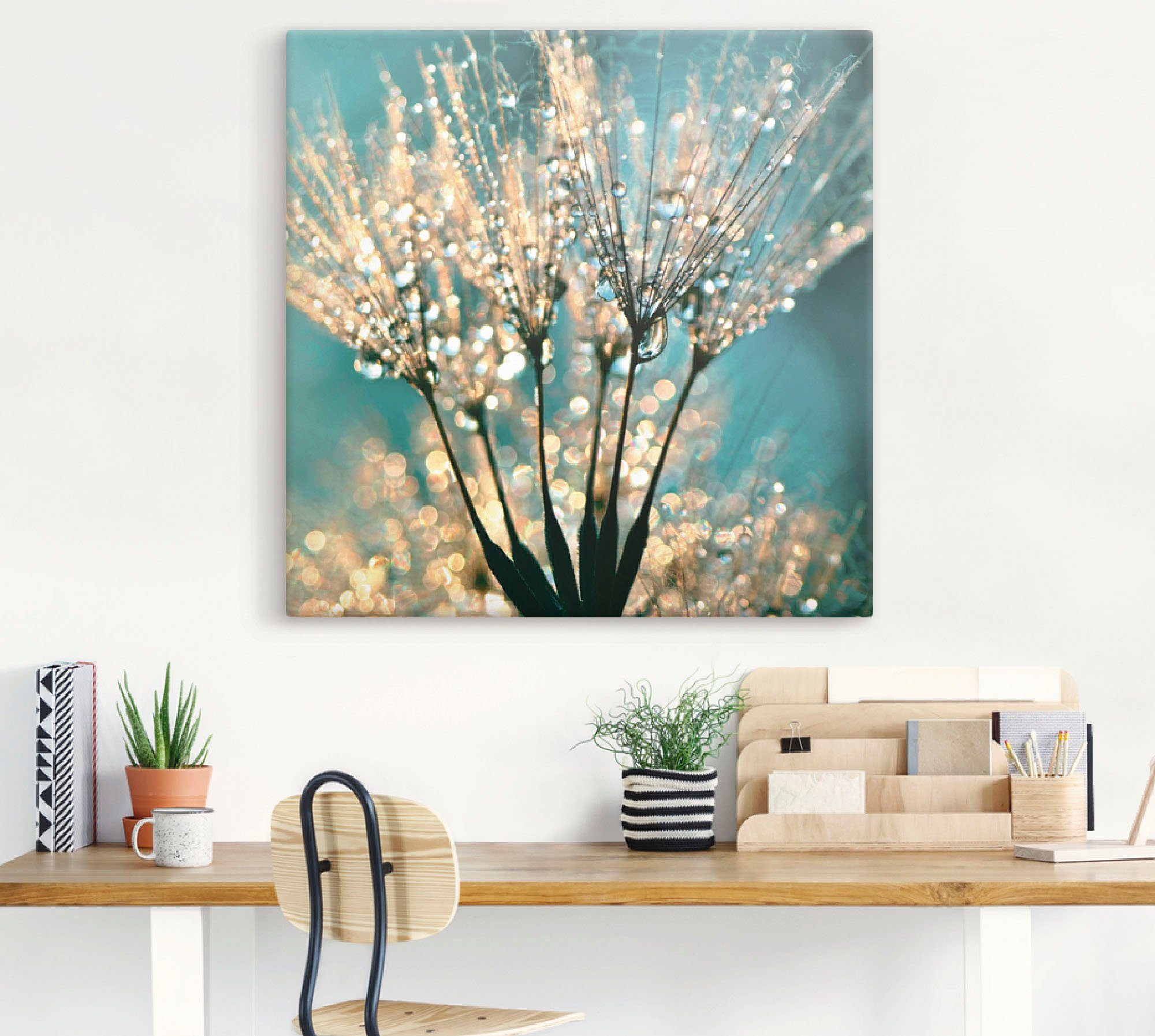 Artland Artprint Pluizenbol pluimen abstract als artprint van aluminium, artprint voor buiten, artprint op linnen, poster, muursticker
