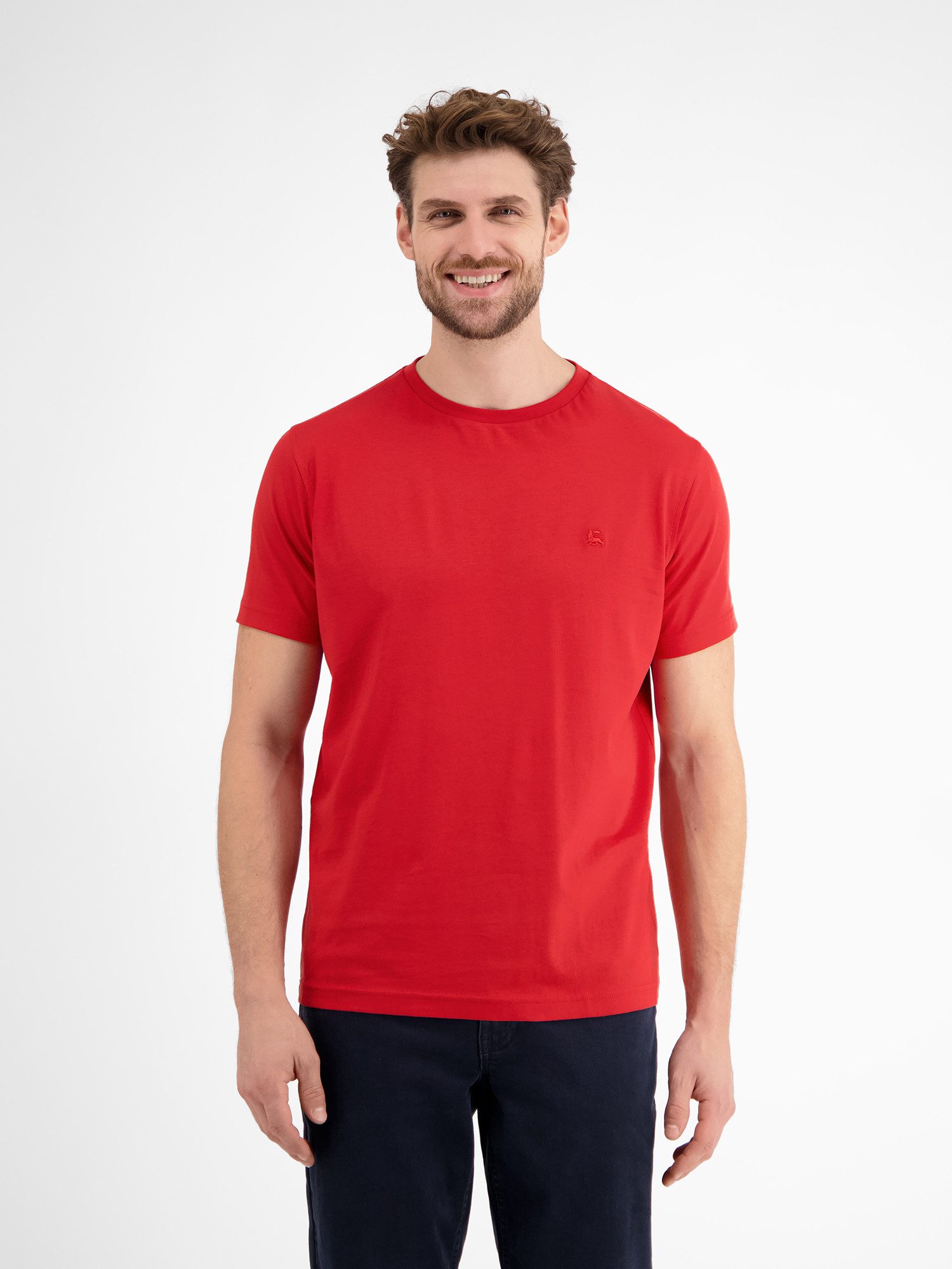 Lerros T-shirt LERROS basic T-shirt met logostiksel, effen