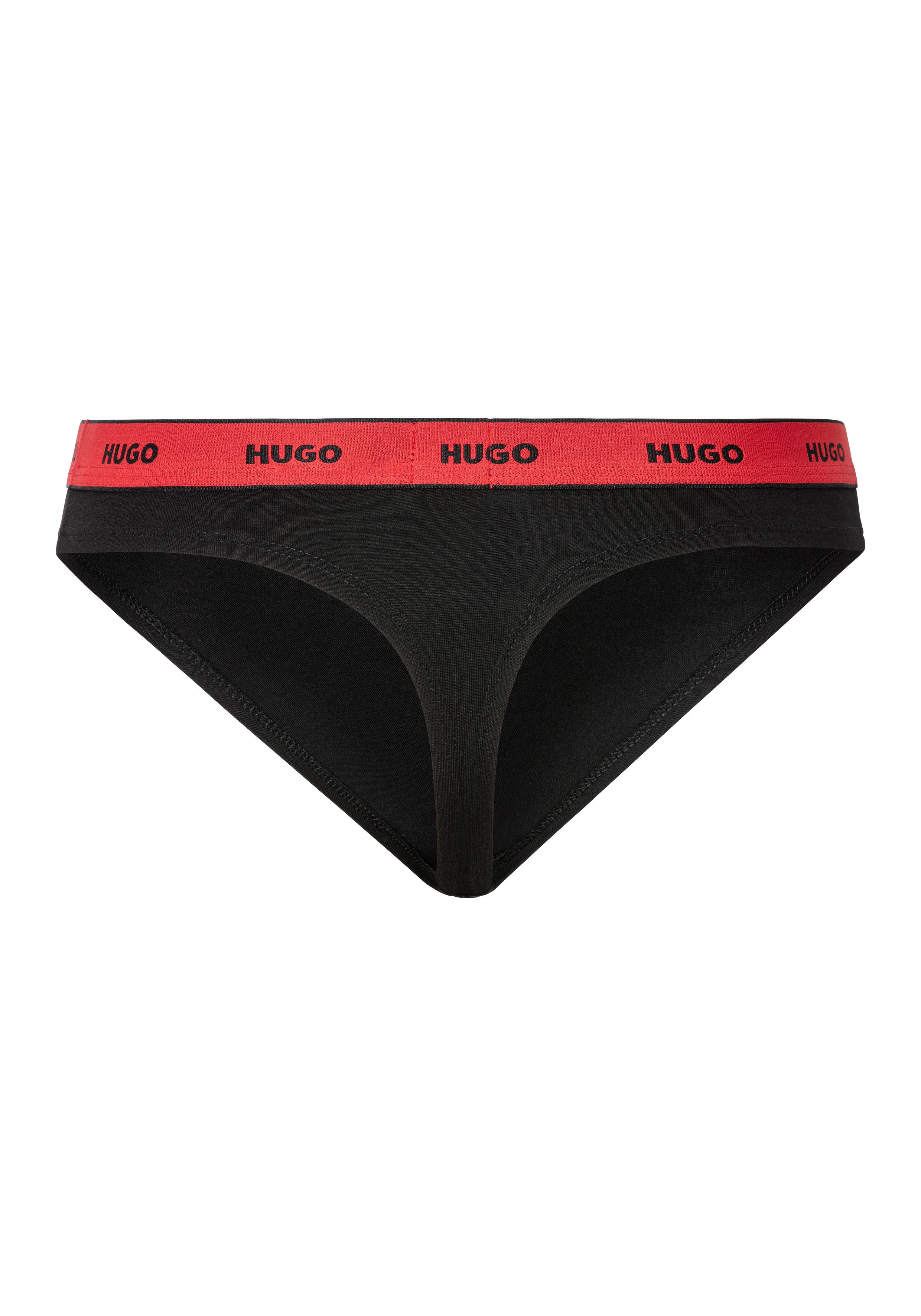 HUGO underwear String THONG STRIPE PYP 10 met boss opdruk op de tailleband