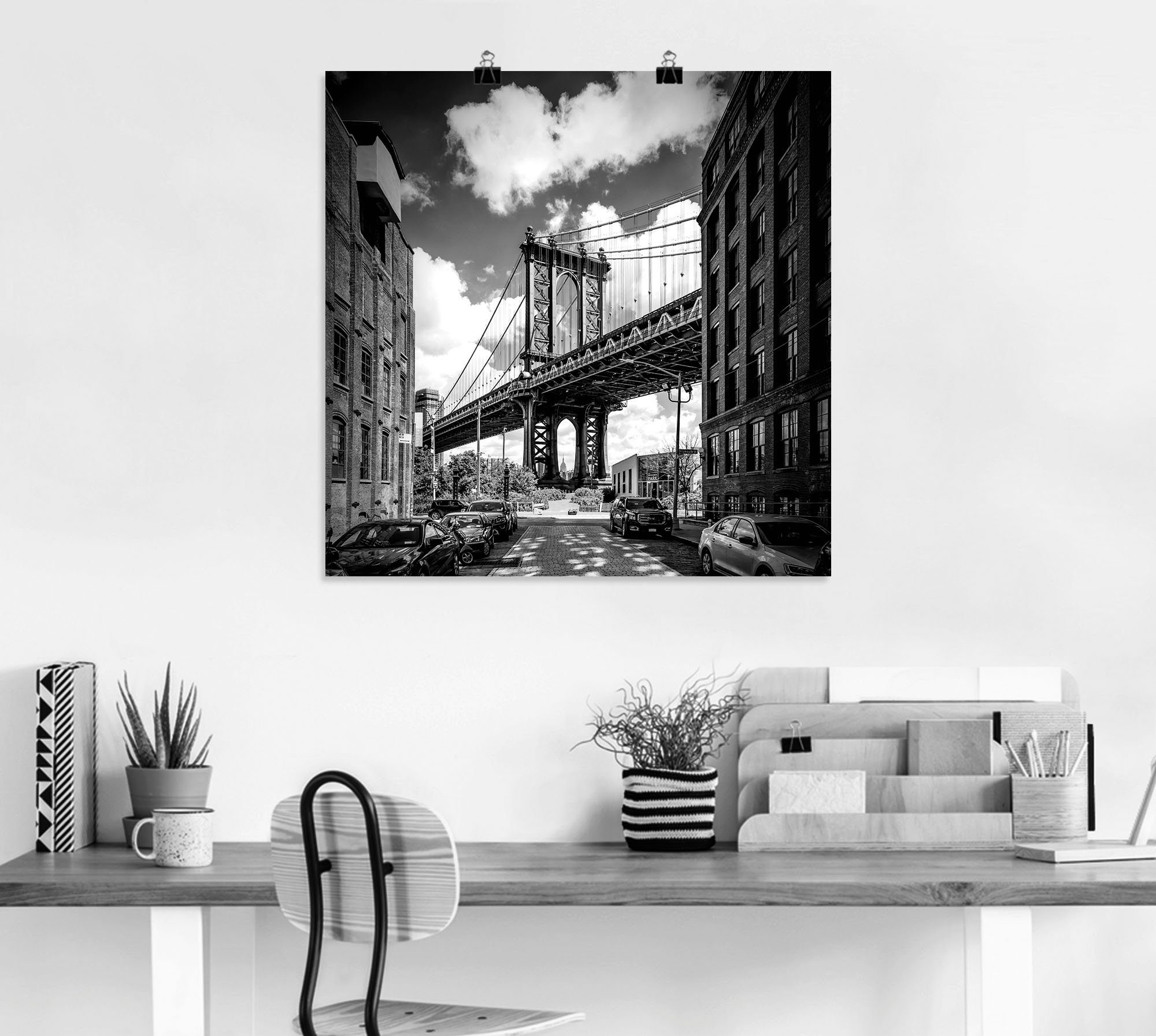 Artland Poster New York City Manhattan Bridge I als artprint van aluminium, artprint op linnen, muursticker of poster in verschillende maten