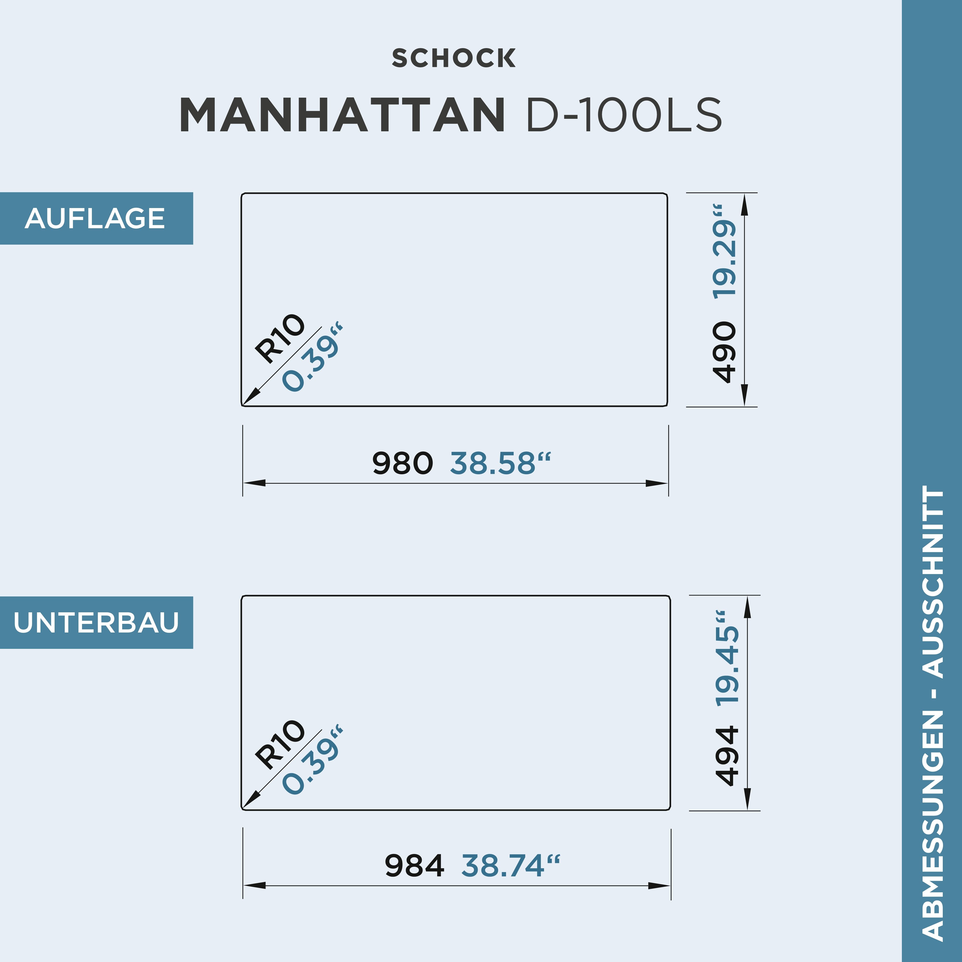 Schock Granieten spoelbak Manhattan D-100L
