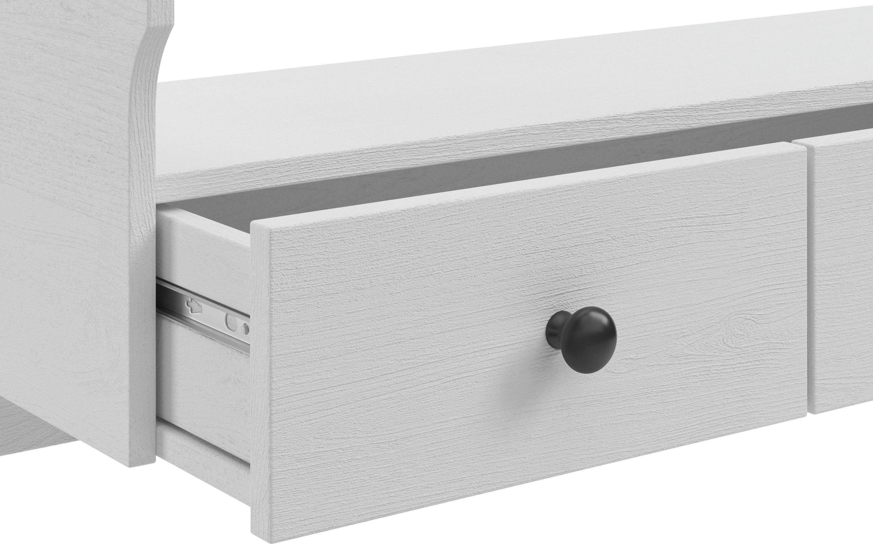 Kochstation Keukenrek KS-Osby Massief grenen, breedte 100 cm, 1 lade, 6 metalen haken (1 stuk)