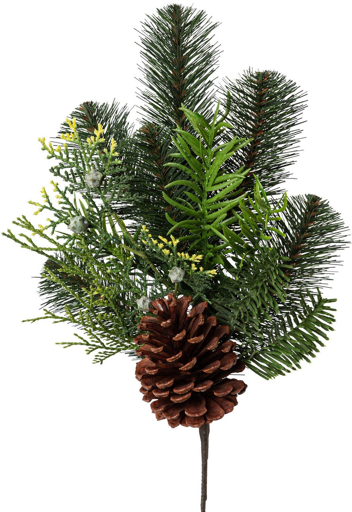 Creativ green Winterse kunstplant Kerst versiering Tak met kegels, 3-delige set (3 stuks)