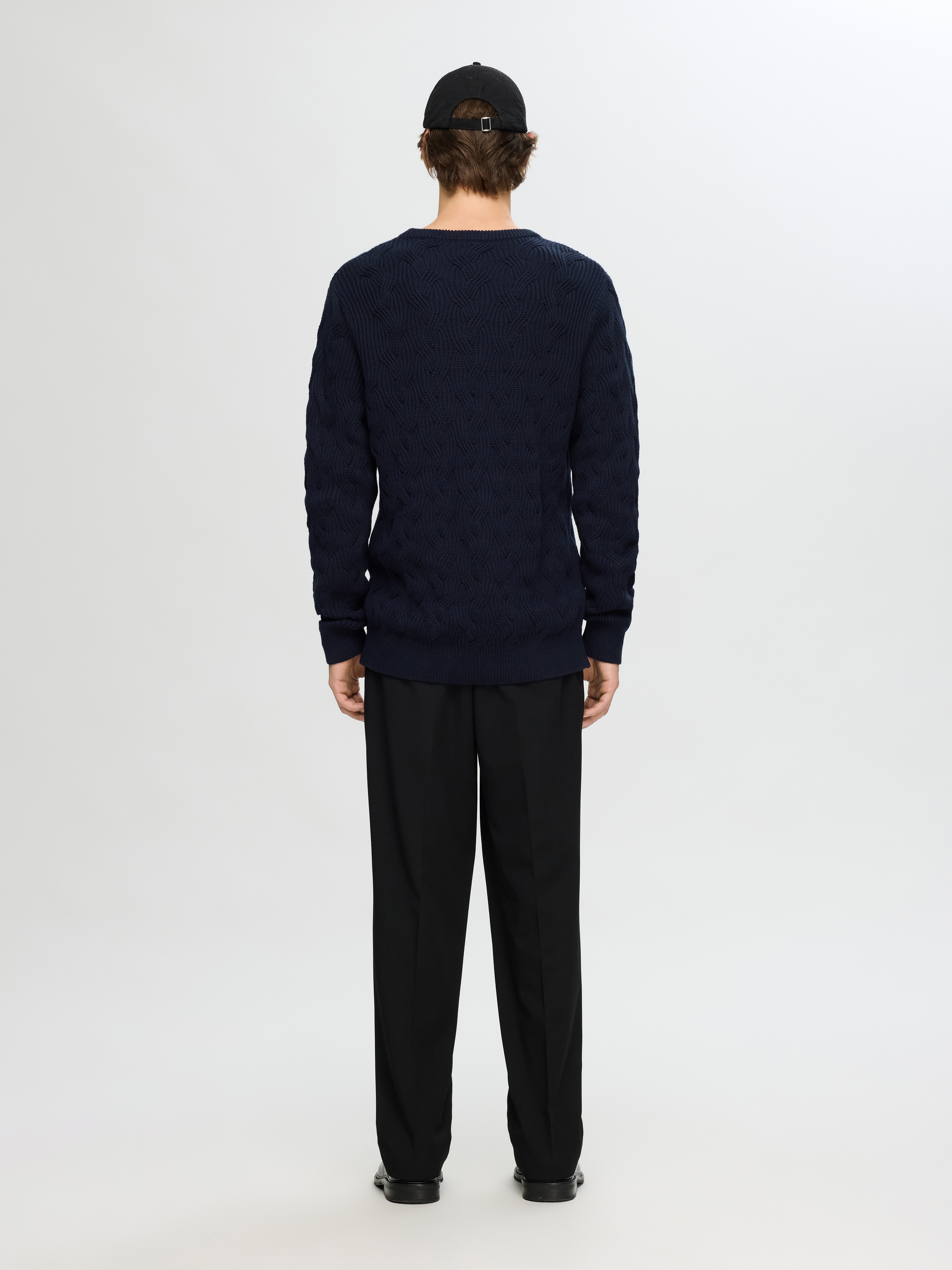SELECTED HOMME Gebreide trui SLHCALLIS LS KNIT CABLE CREW NECK NOOS