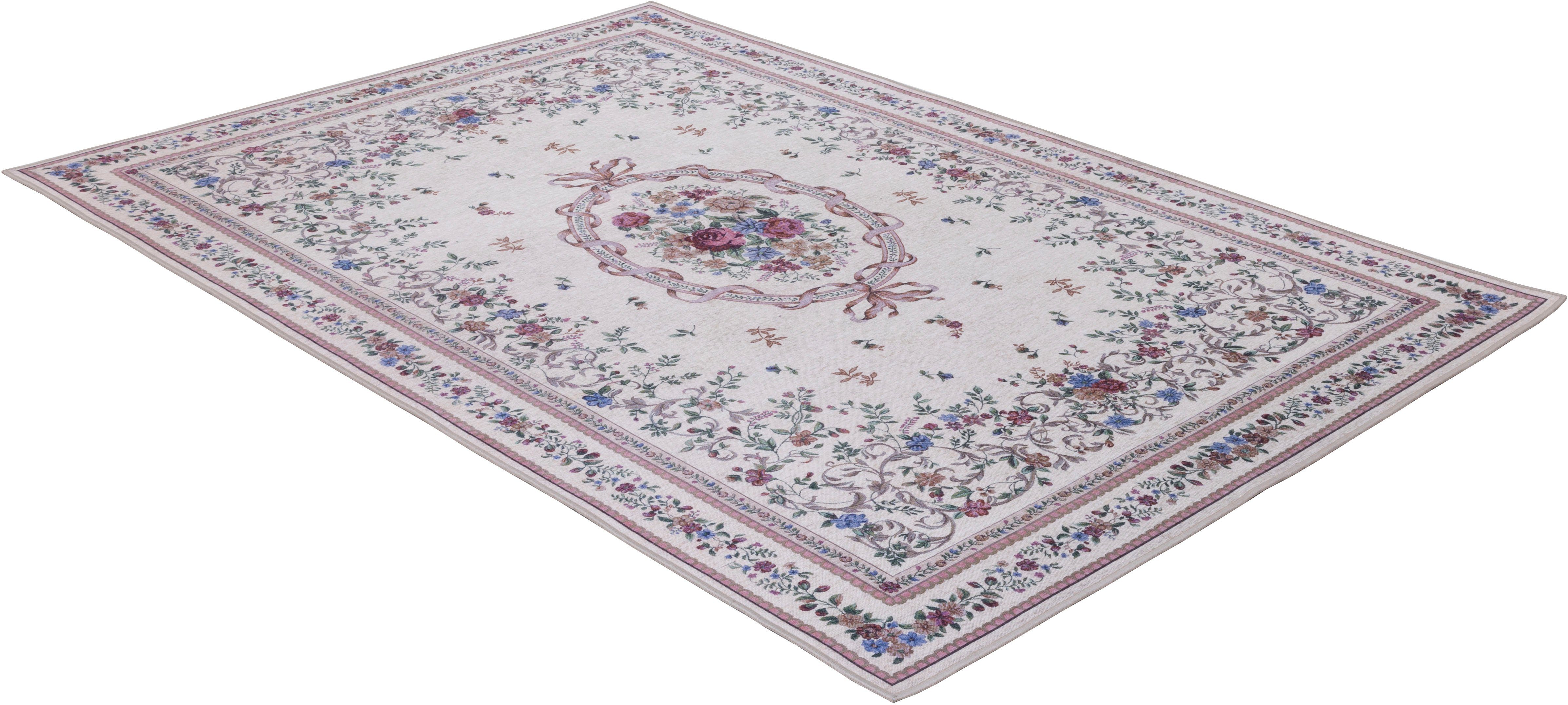 Gino Falcone Oosters tapijt Viola GF046 in pastelkleuren, ideaal in de woonkamer & slaapkamer oosterse vloerkleden maat 190 cm x 280 cm x 3 mm beige