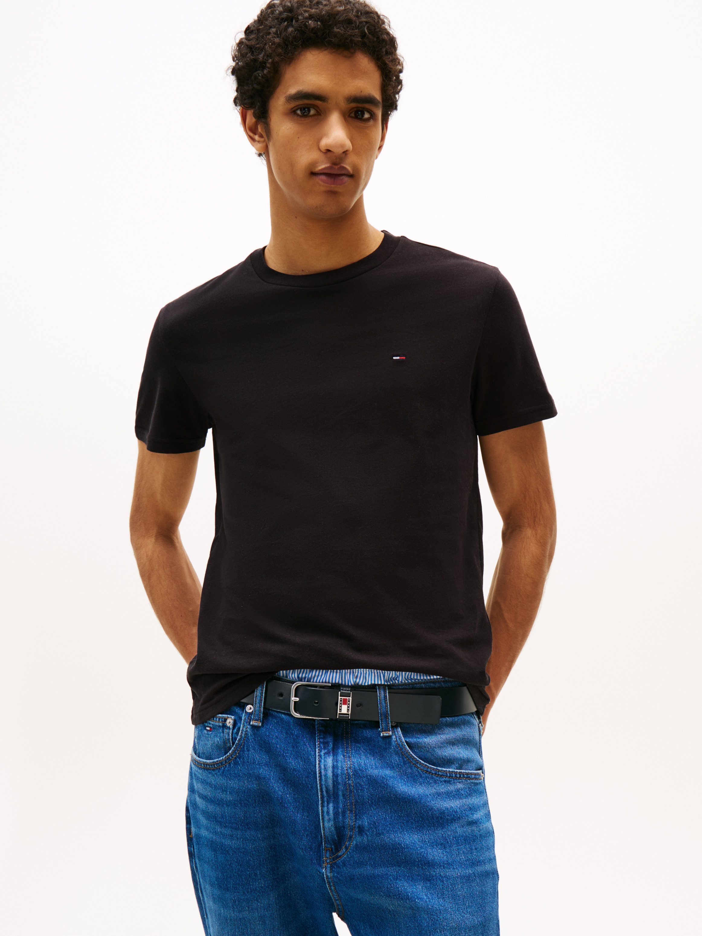 TOMMY JEANS Shirt met ronde hals TJM XSLIM 2PACK JERSEY TEE EXT (Set van 2)