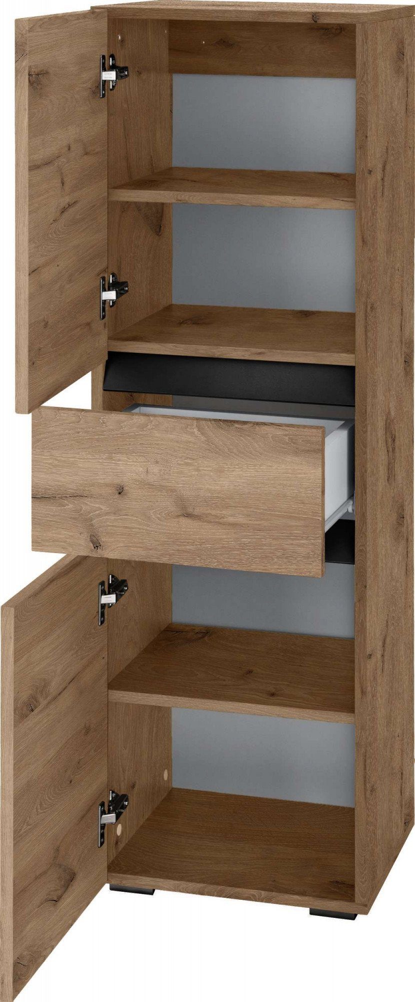 Home affaire Halfhoge kast Wisla Hoogte 130 cm, met deuren & lade