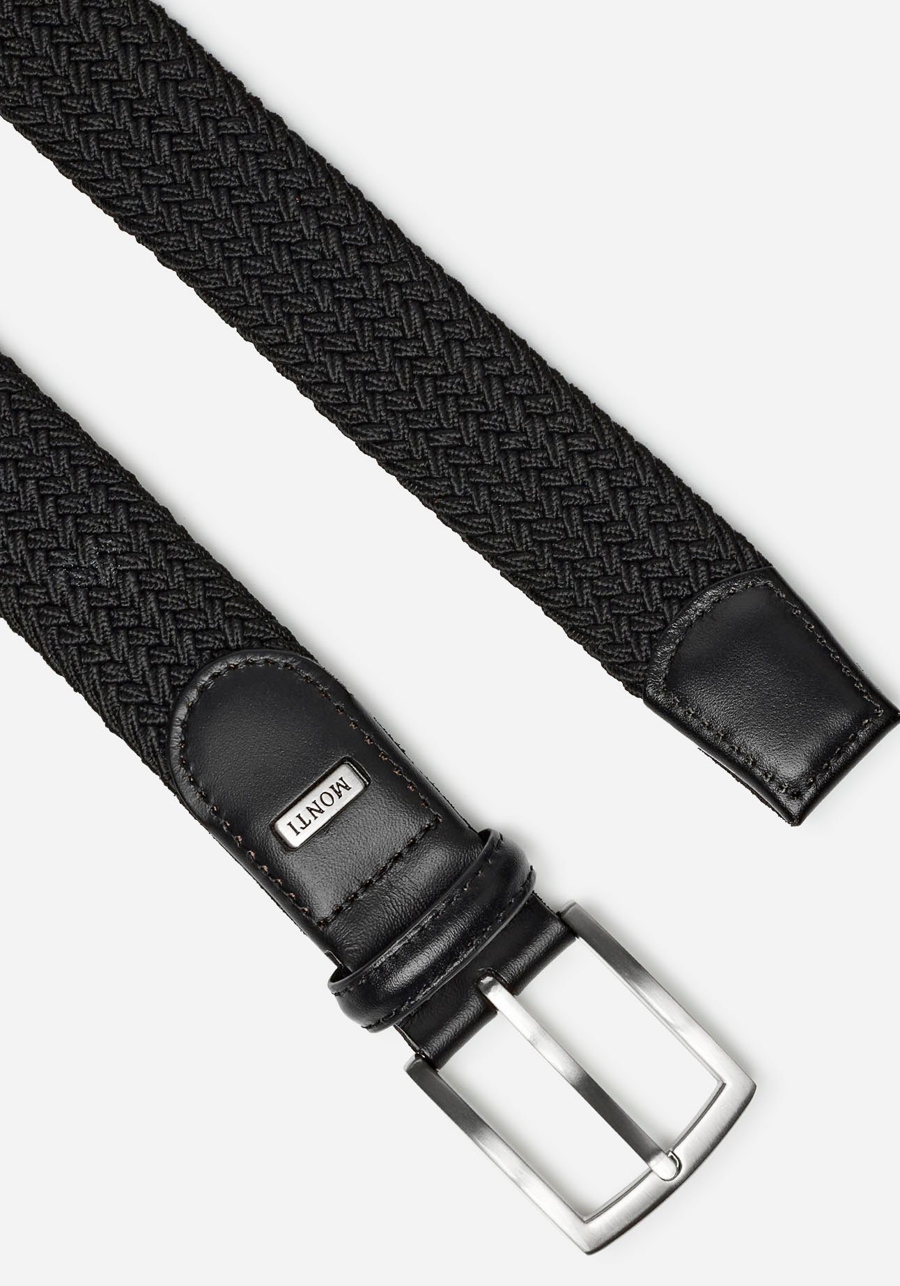 MONTI Gevlochten riem Hamburg 3,5 cm breed, elastische vlechtriem, casual-business-sportief