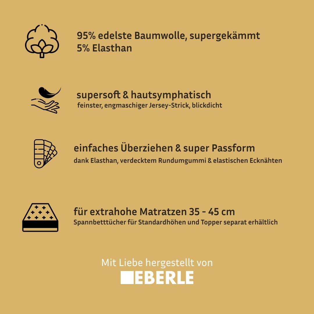 bellana Hoeslaken Jersey-elastaan deluxe voor boxspringbedden en zeer hoge matrassen (1 stuk)