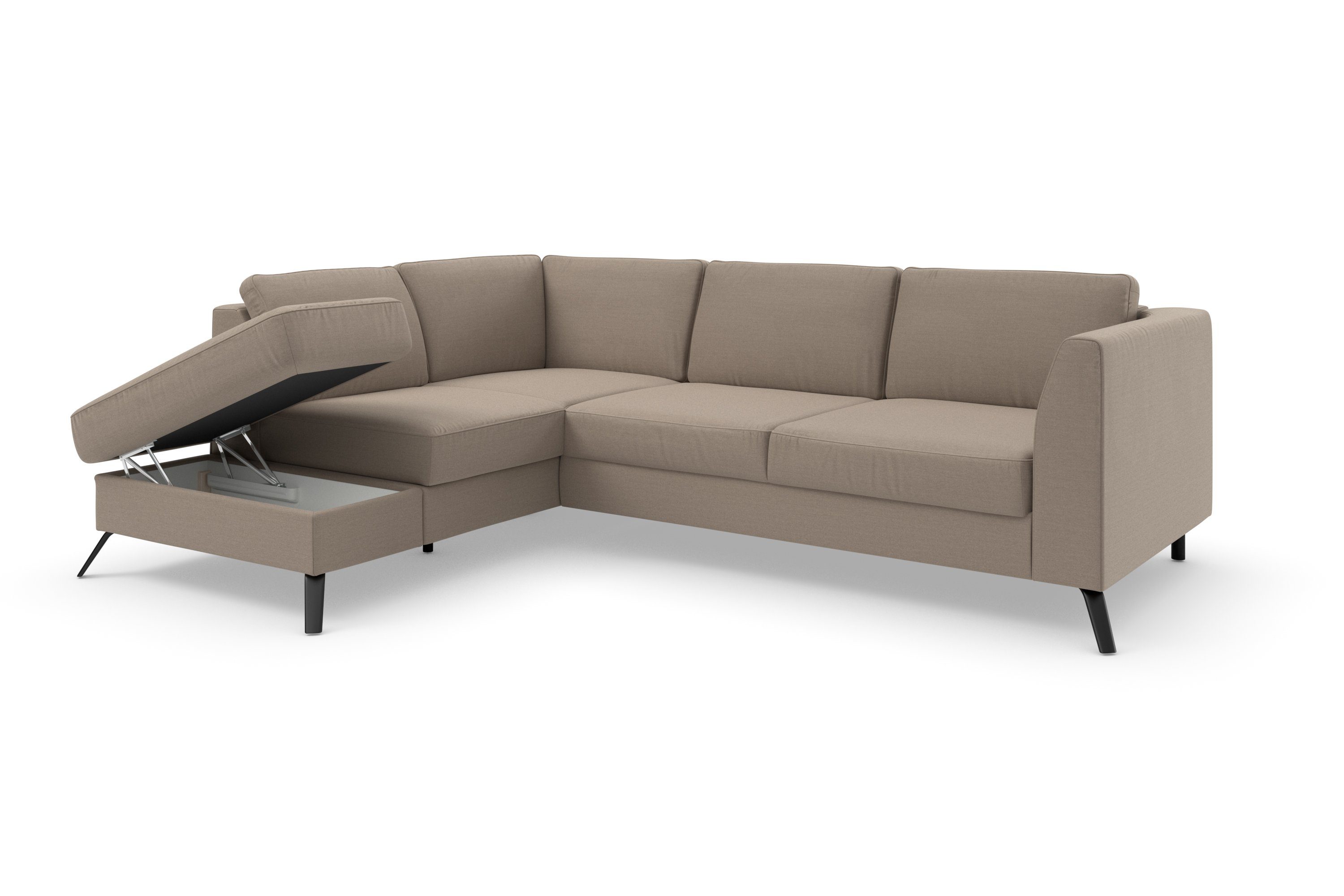 sit&more Hoekbank Olsen L-vorm inclusief zitdiepteverstelling, naar keuze met slaapfunctie, 15 cm hoog