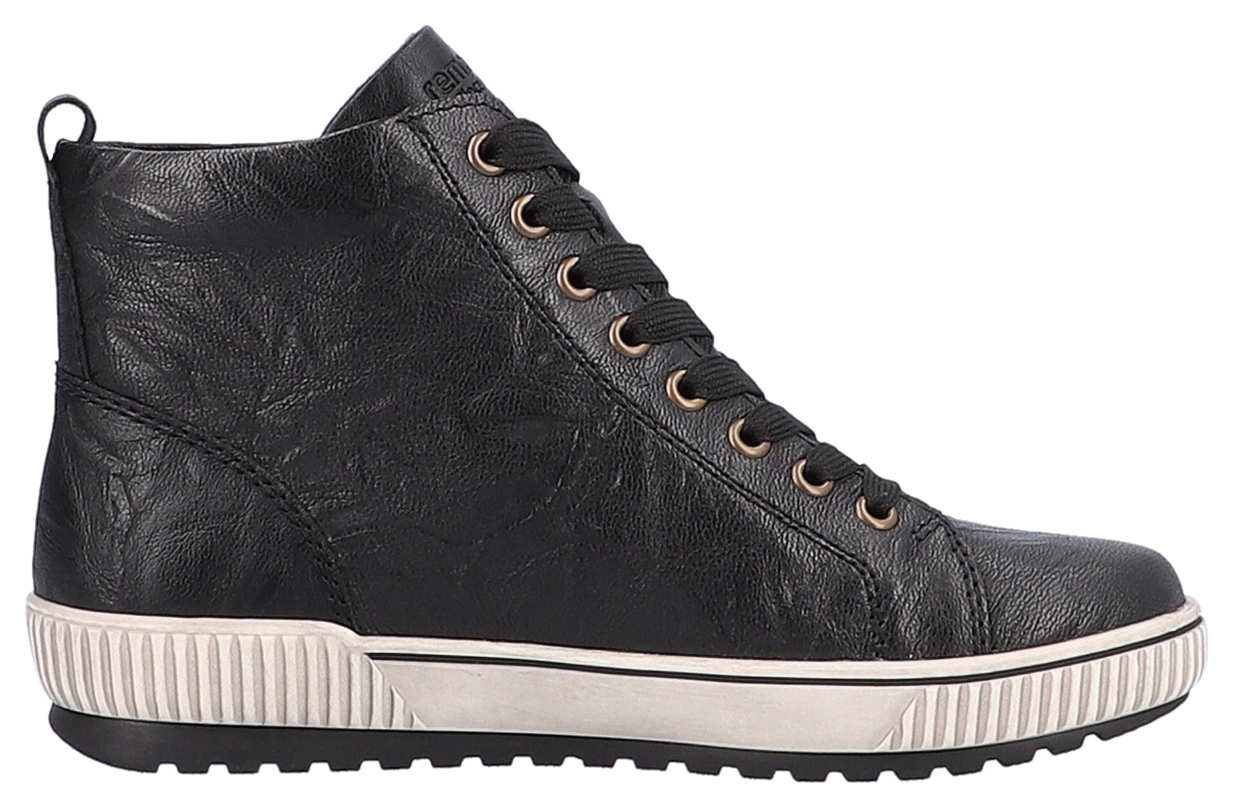 Remonte Plateausneakers , vrijetijdsschoen, high-top sneaker, veterschoen met trendy siergesp