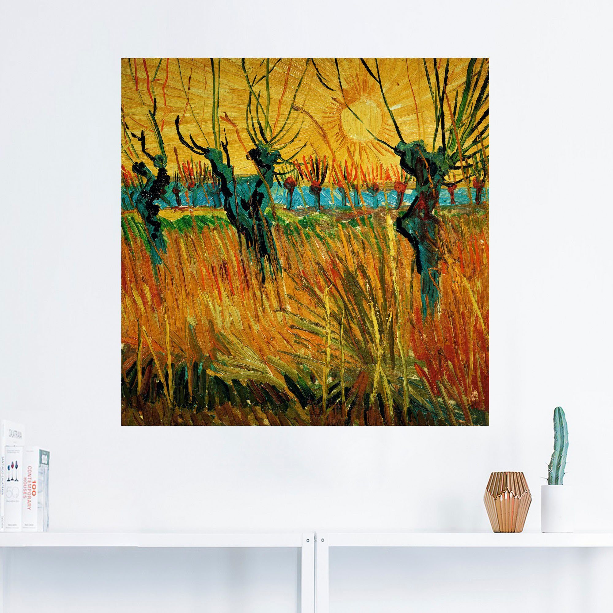 Artland Artprint Wilgen bij zonsondergang. 1888 als artprint op linnen, muursticker of poster in verschillende maten