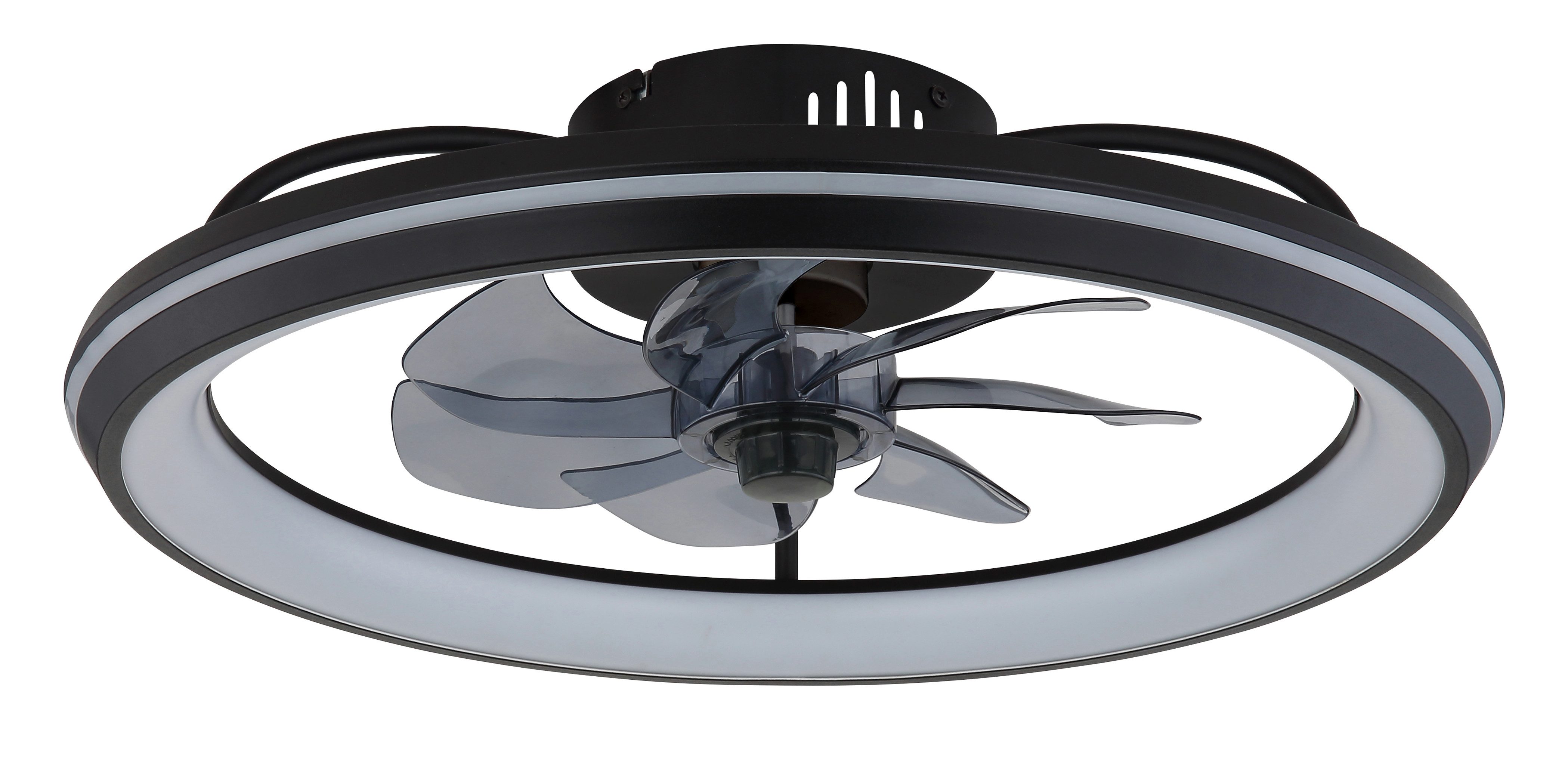 Globo Lightning Plafondlamp CELESTE plafondventilator Mat zwart metaal, koudwit, neutraalwit, warmwit, plafondlamp (1 stuk)